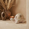 Zanya Cream turtle shape cement statue w flowers L