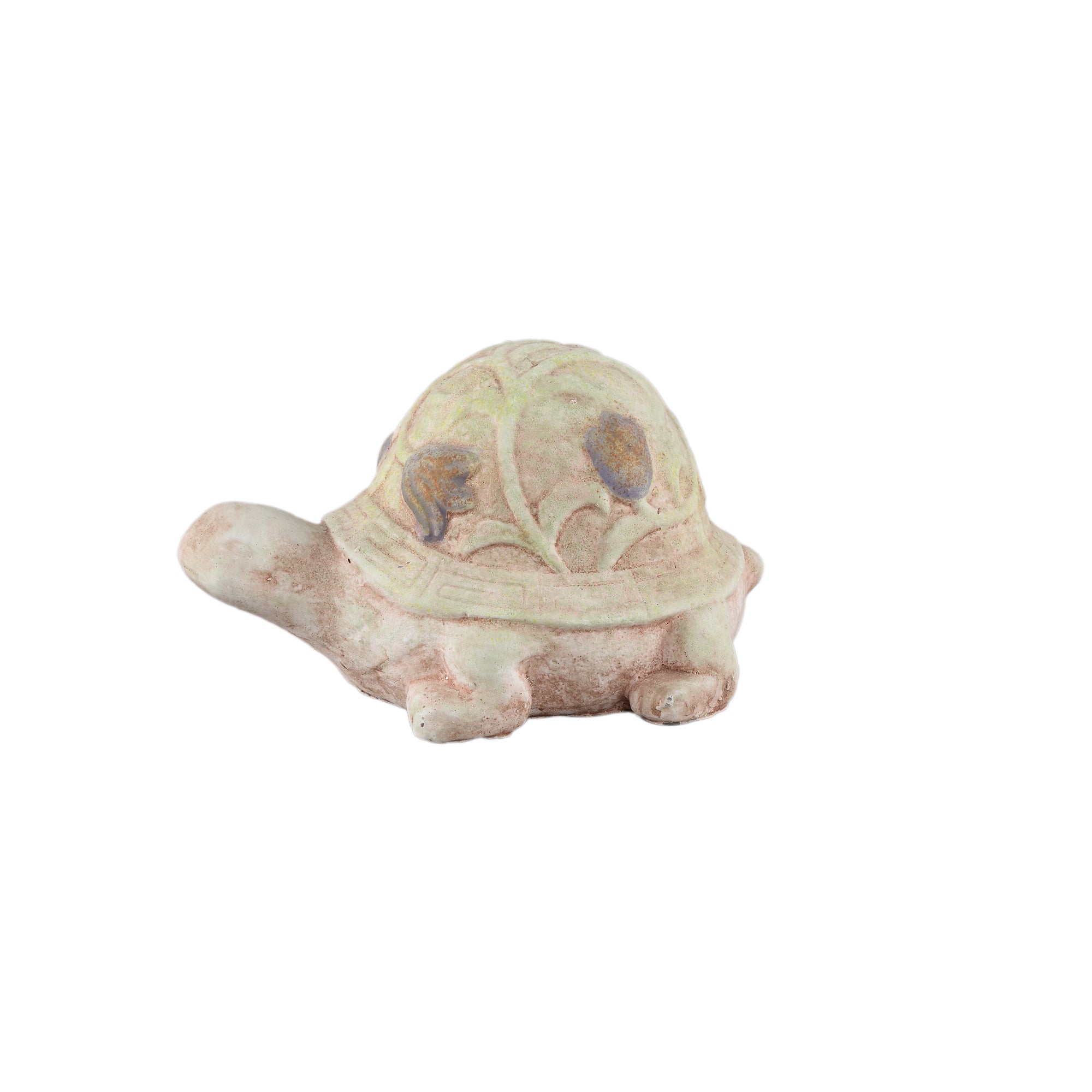 Zanya Cream turtle shape cement statue w flowers S