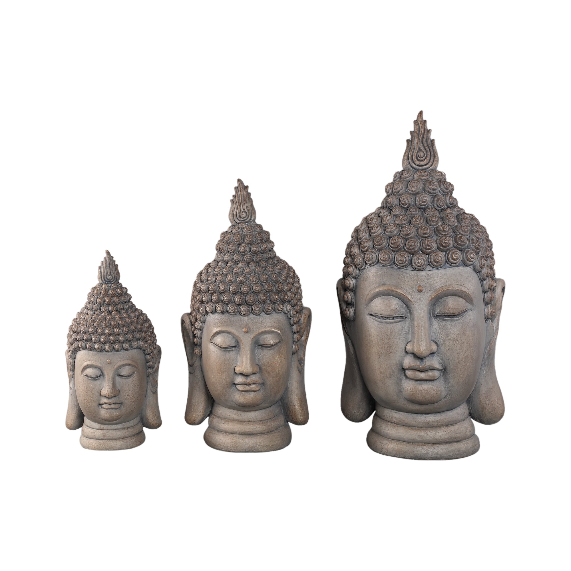 Taneya Taupe fiber cement buddha head statue M