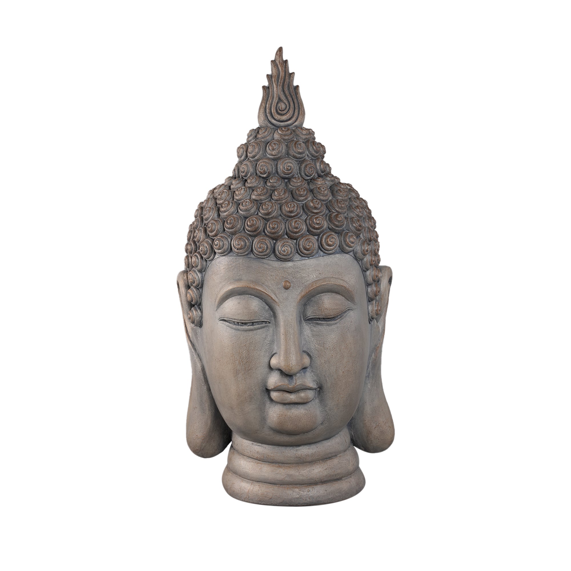 Taneya Taupe fiber cement buddha head statue L