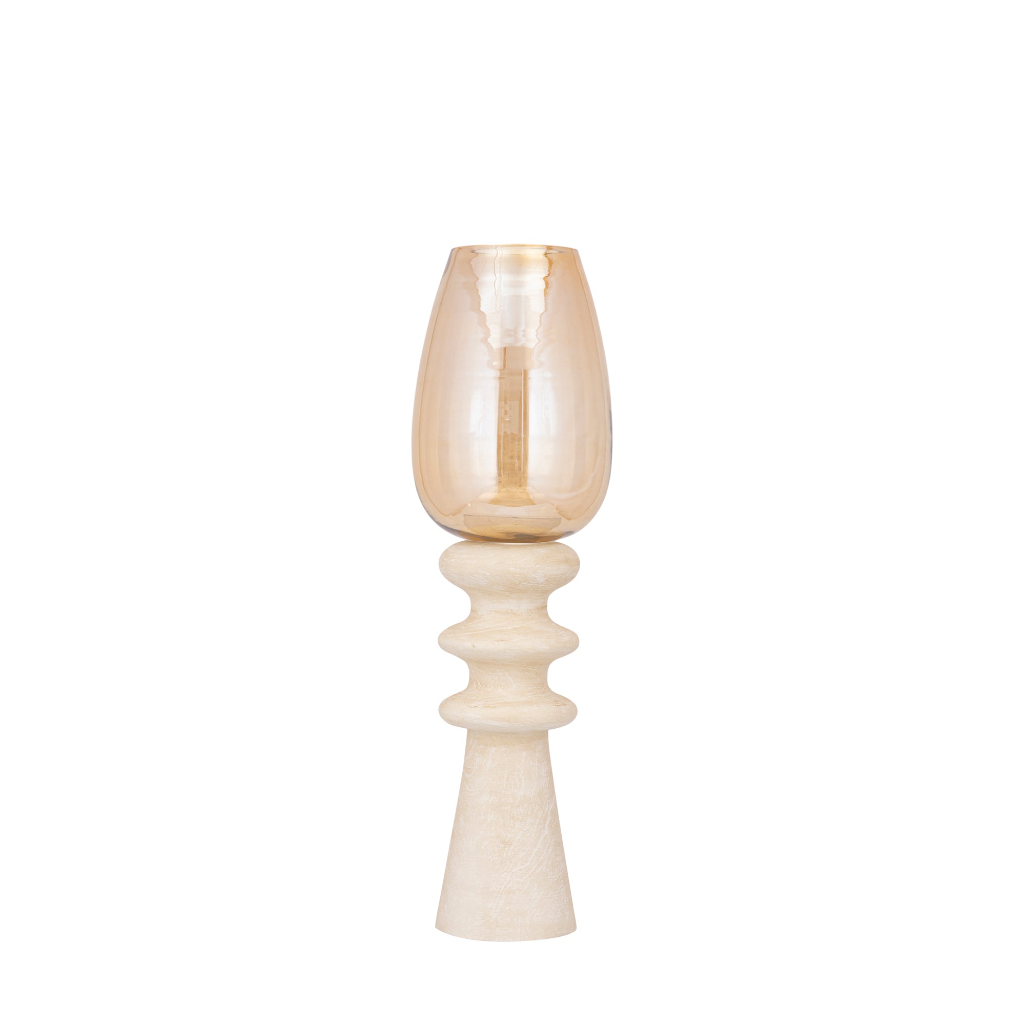 Omya Bougeoirs en bois de manguier - Crème