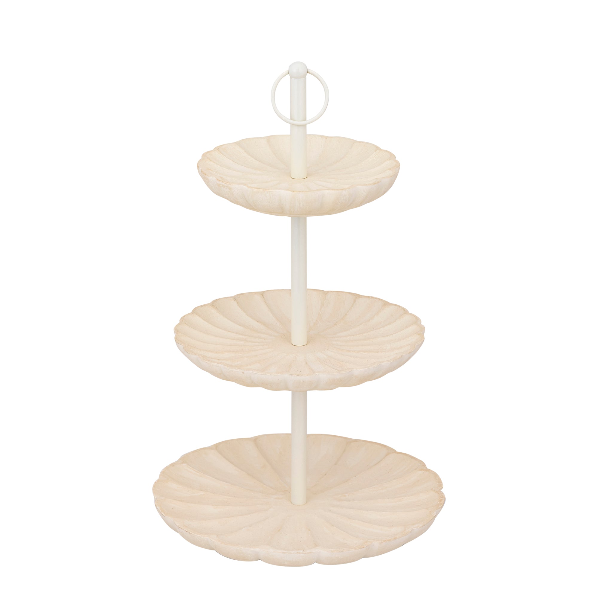 Meril Cream mango wood etagair 3 layers