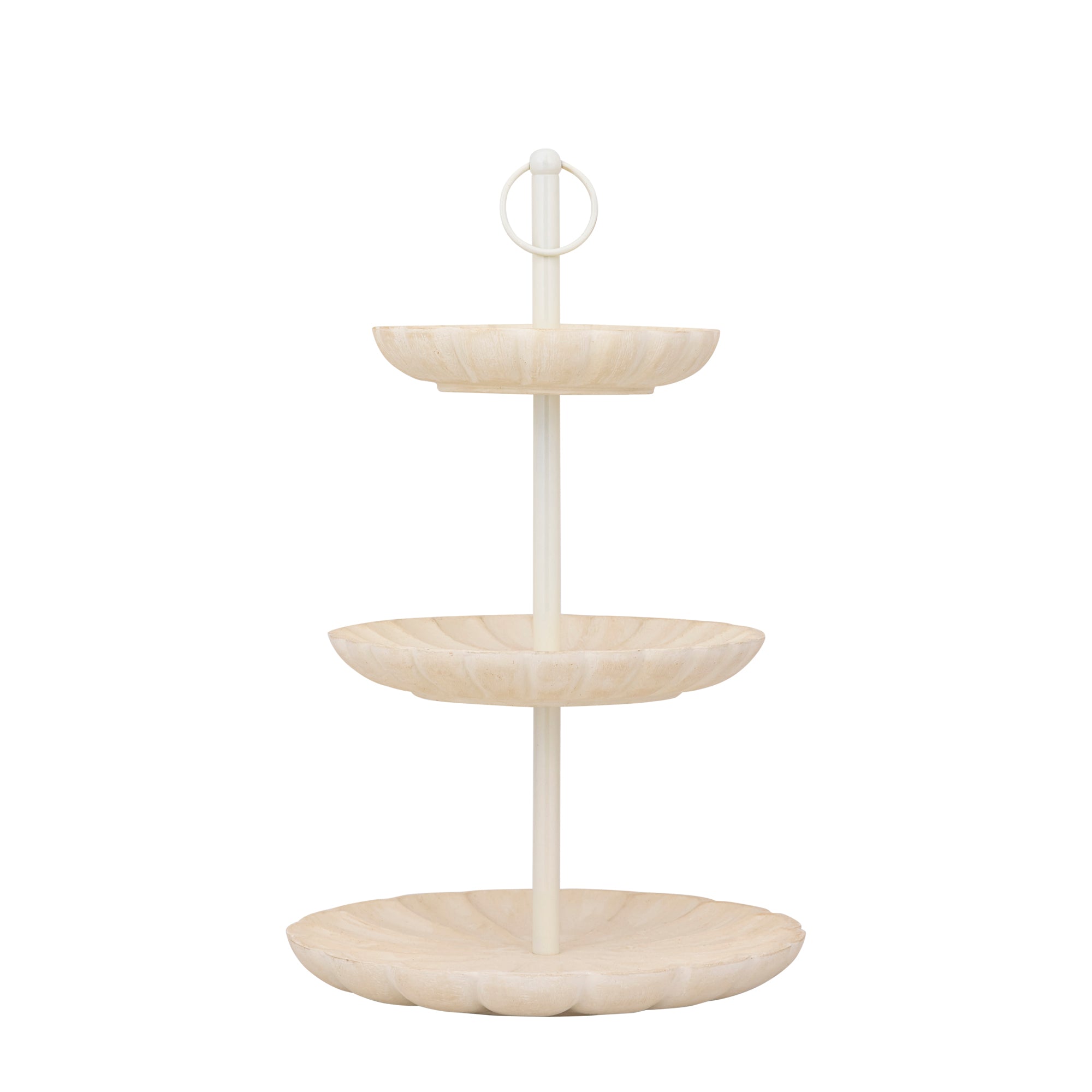 Meril Cream mango wood etagair 3 layers