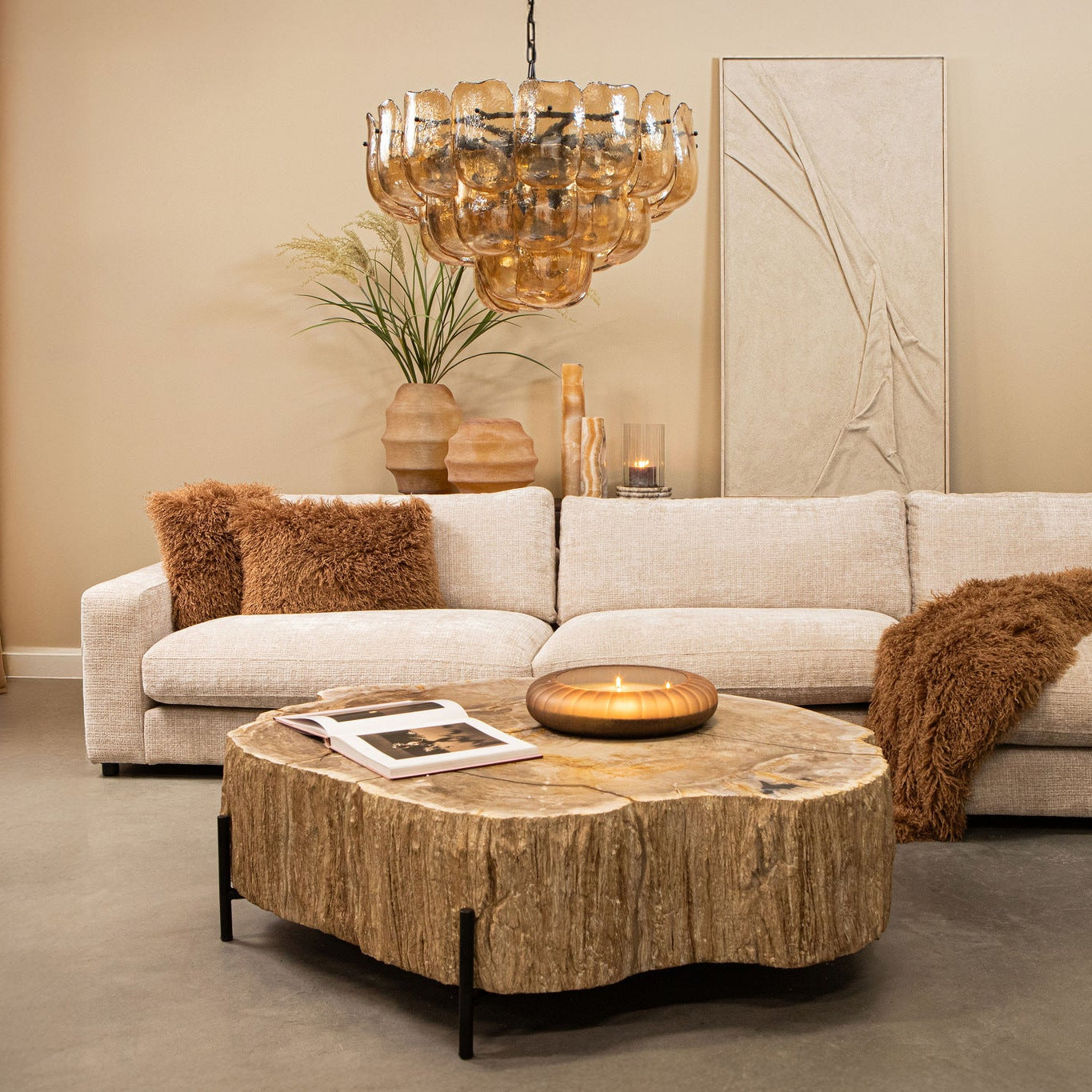 Taly Natural petrified coffeetable fiberglass L - Photo 8