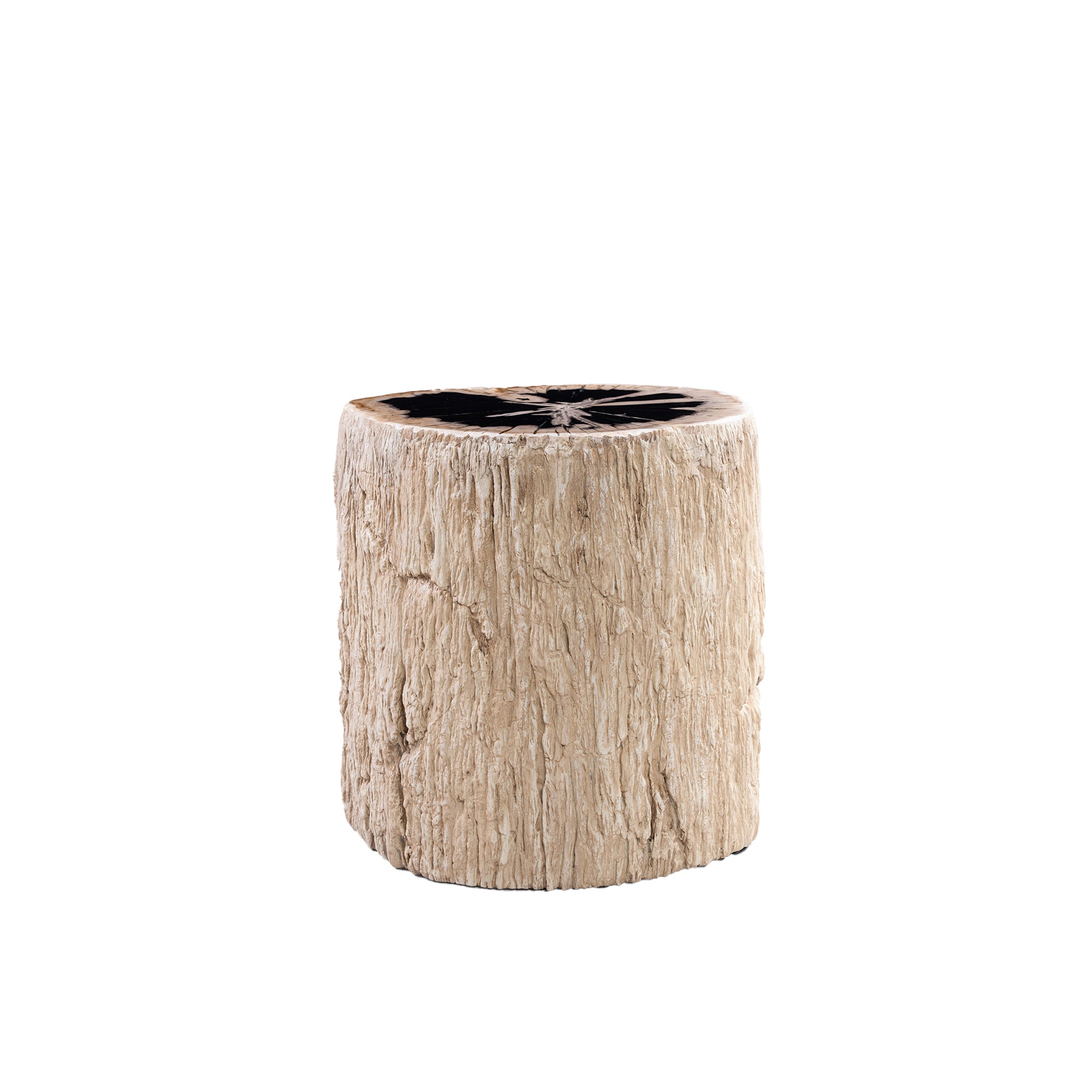 Taly Natural petrified wood round stool fiberglass - Photo 2
