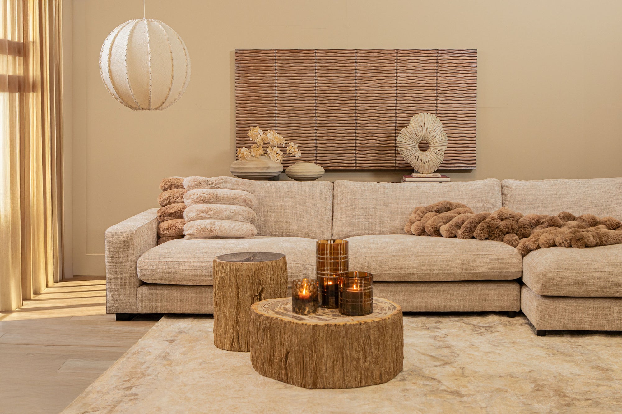 Seline Bronze MDF wavy stripe layer wall panel L