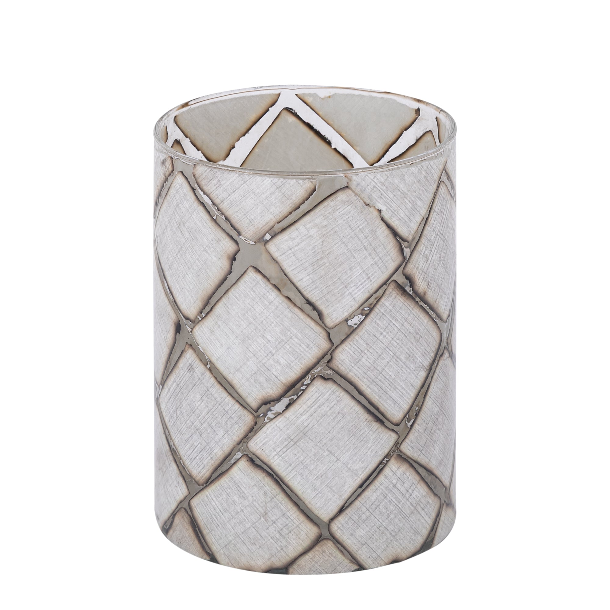 Ajeya Bougeoirs en verre - Blanc