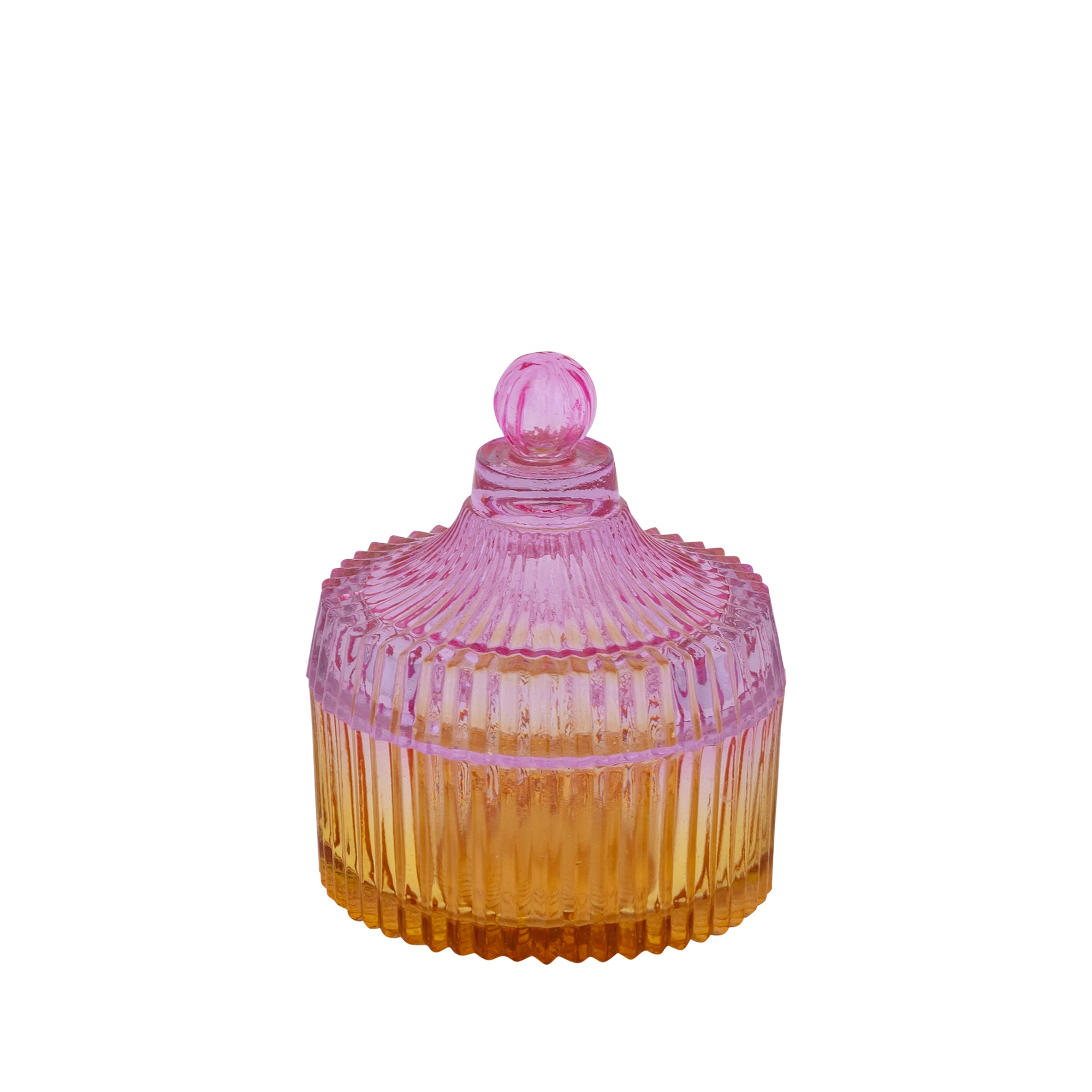 Lynis Pink and Orange ombre glass storage box