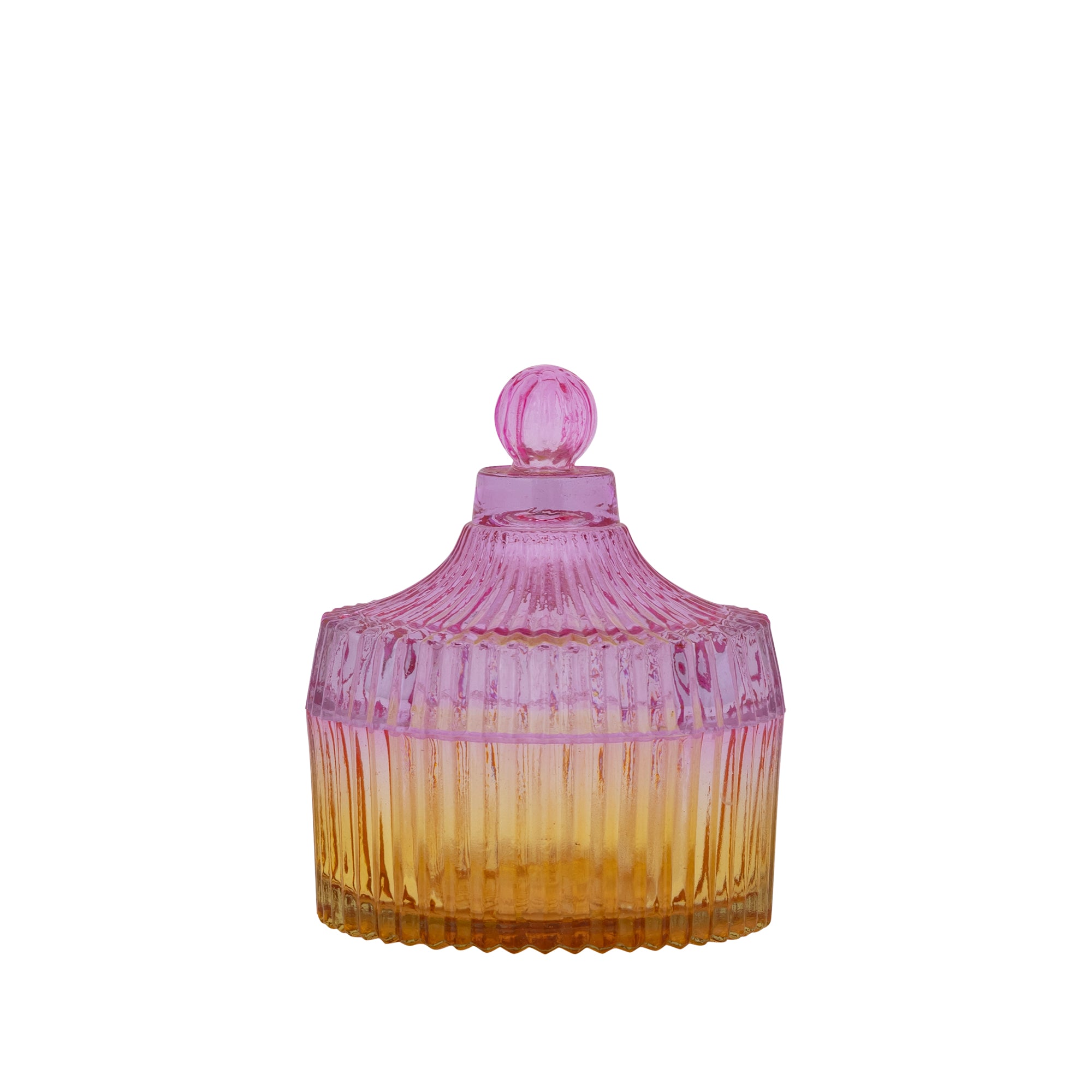 Lynis Pink and Orange ombre glass storage box