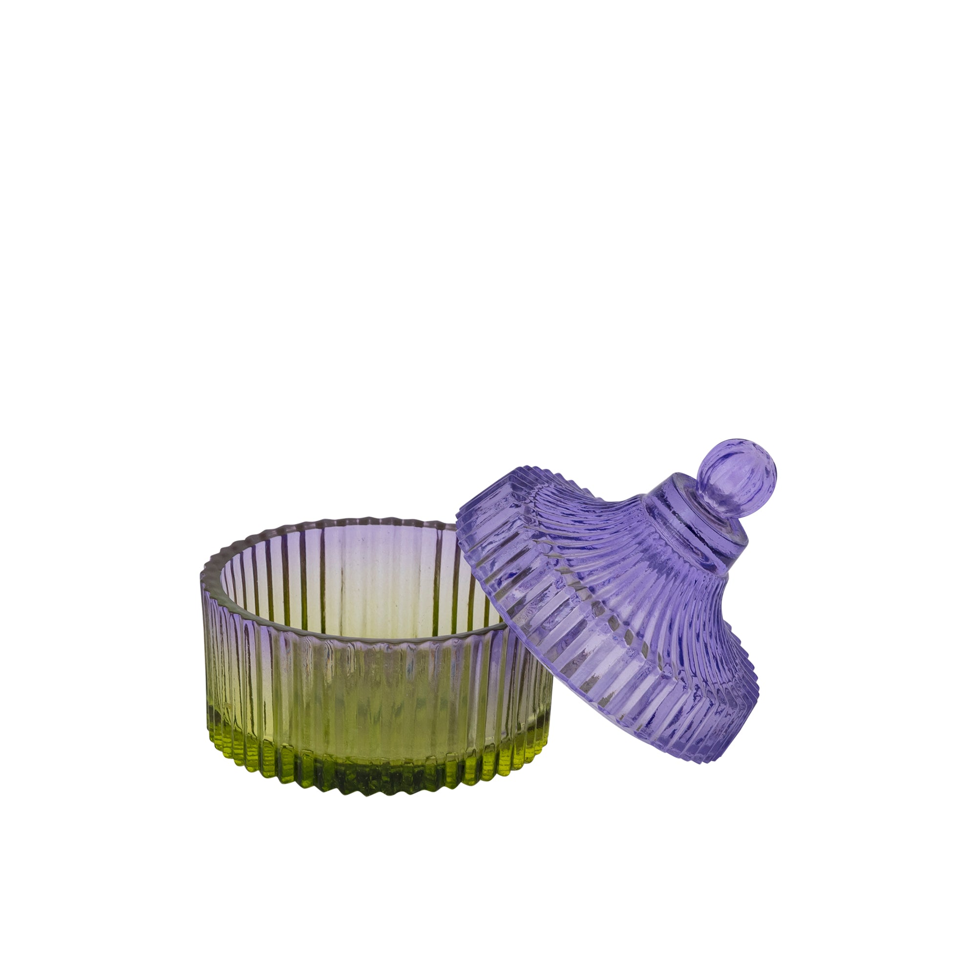 Lynis Purple and Green ombre glass storage box