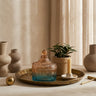 Lynis Brown and blue ombre glass storage box