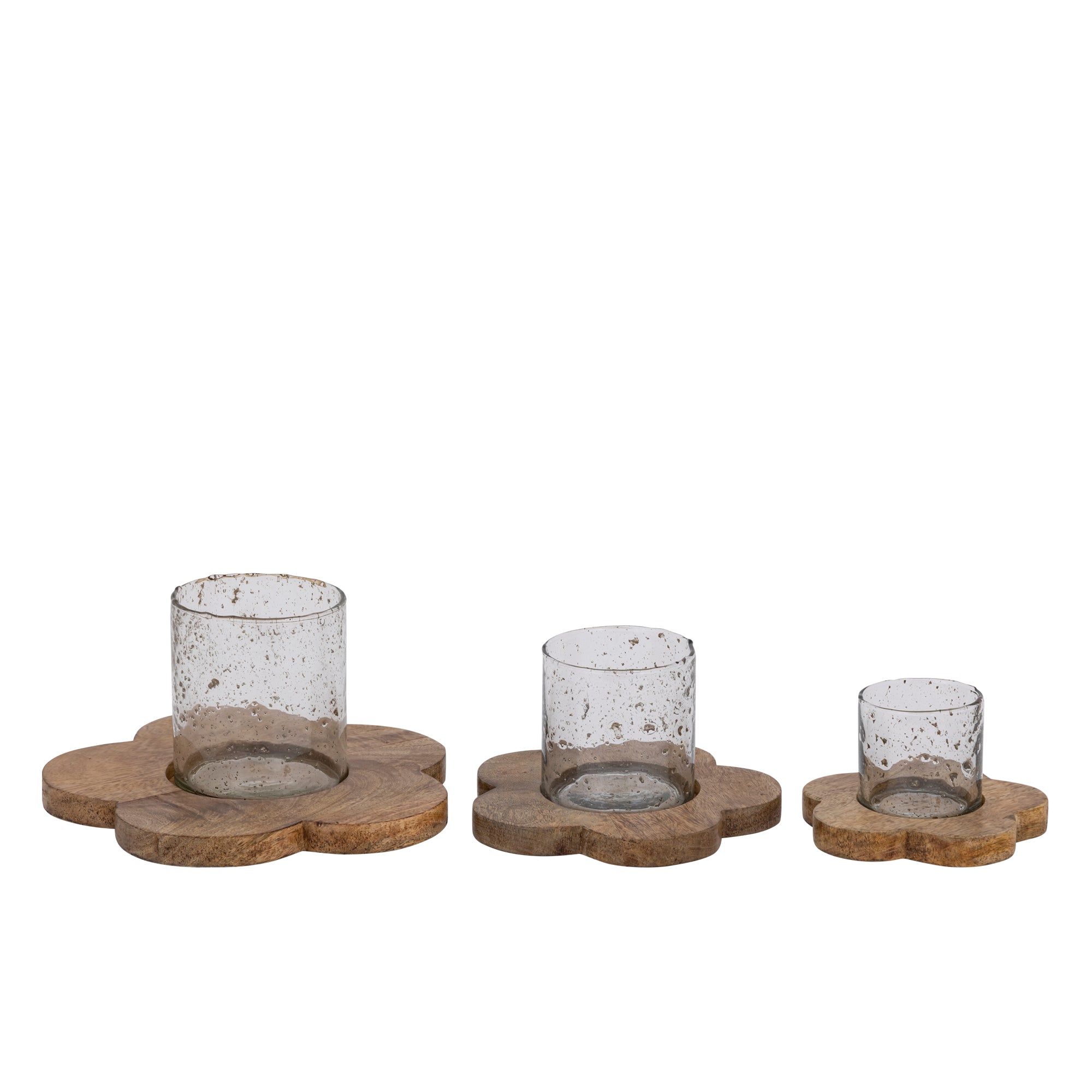 Lailey Bougeoirs en verre - Marron clair