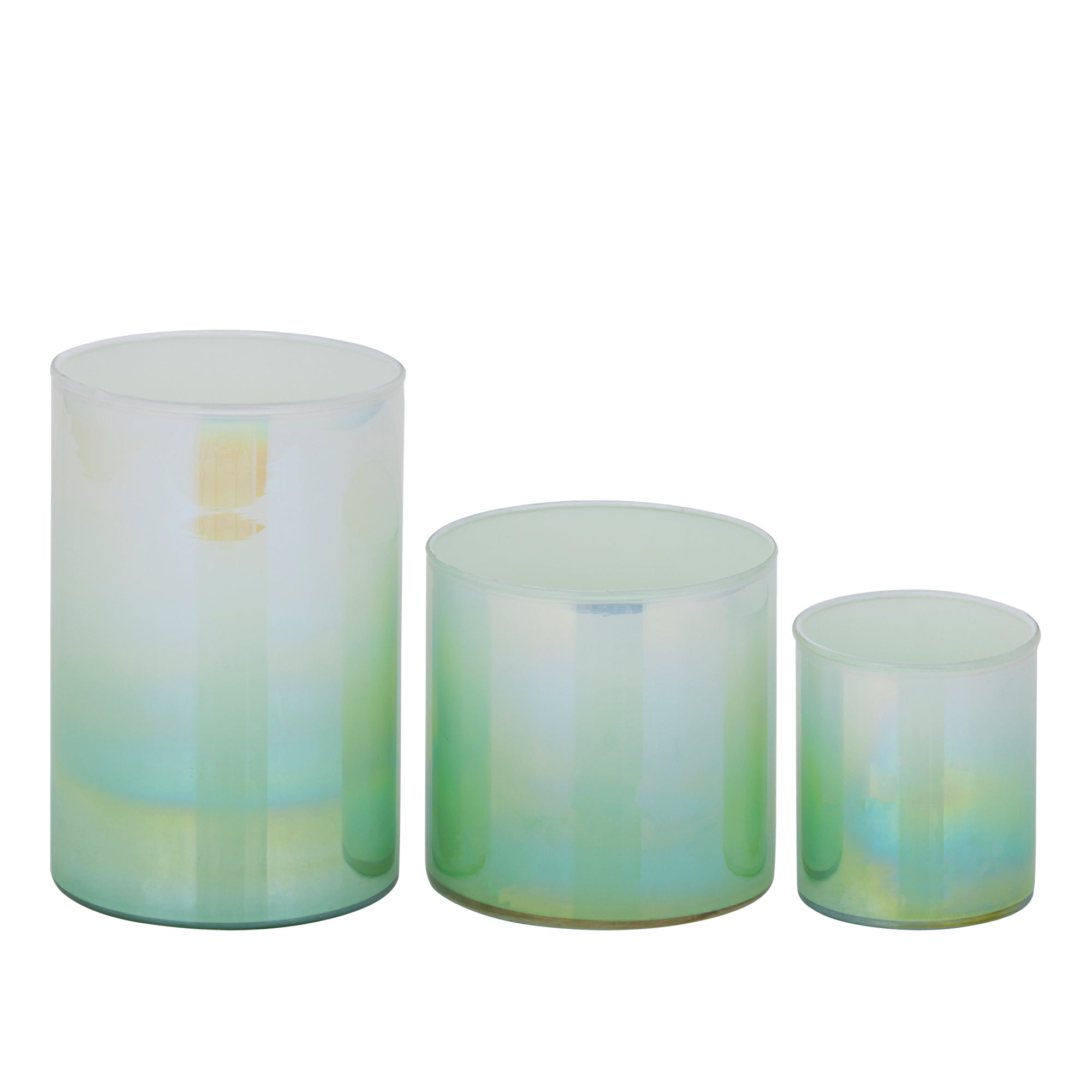 Darcy Bougeoirs en verre — Round Stormlight Ombre - Vert menthe