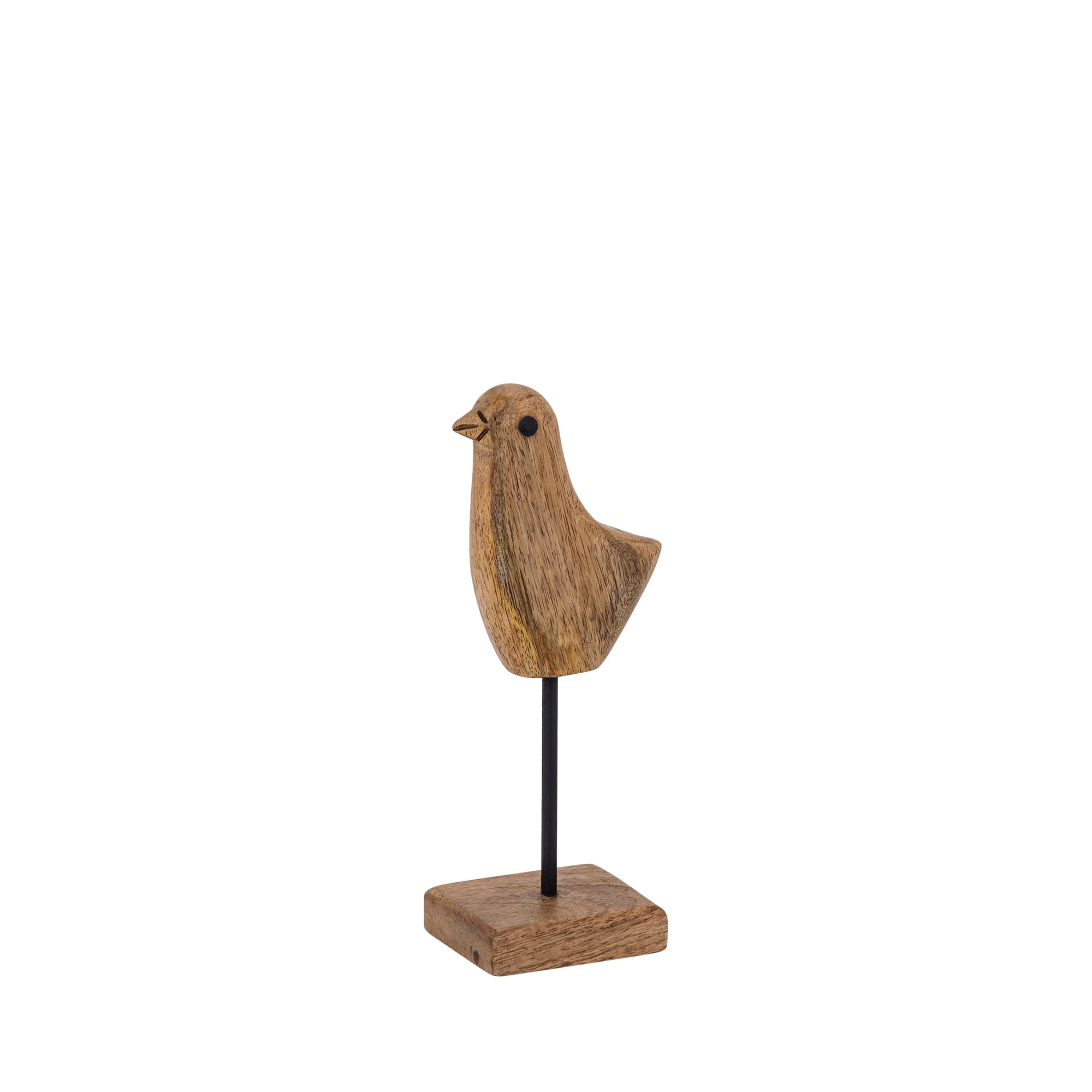 Tayana Light Brown wood bird shaped statue S