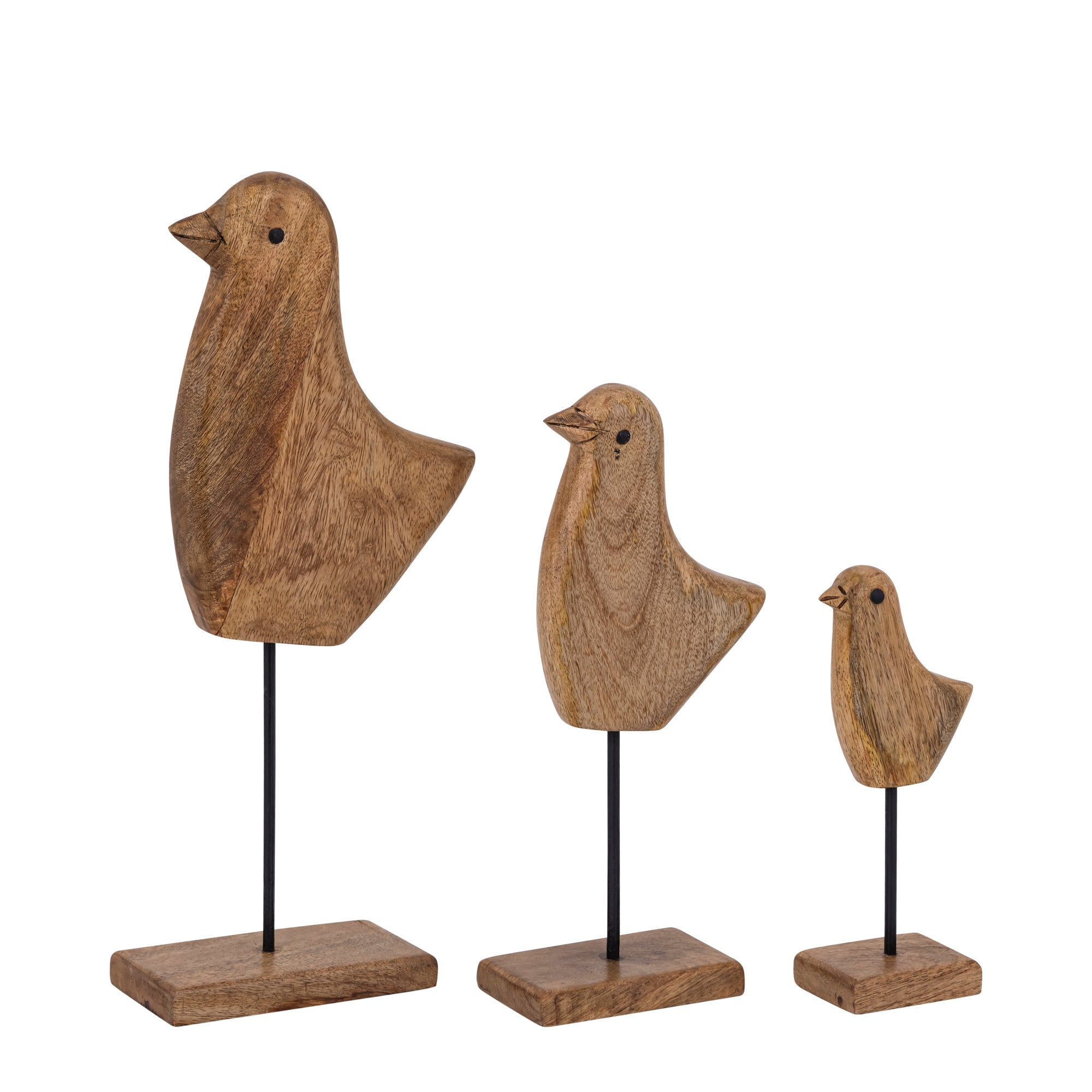 Tayana Light Brown wood bird shaped statue S