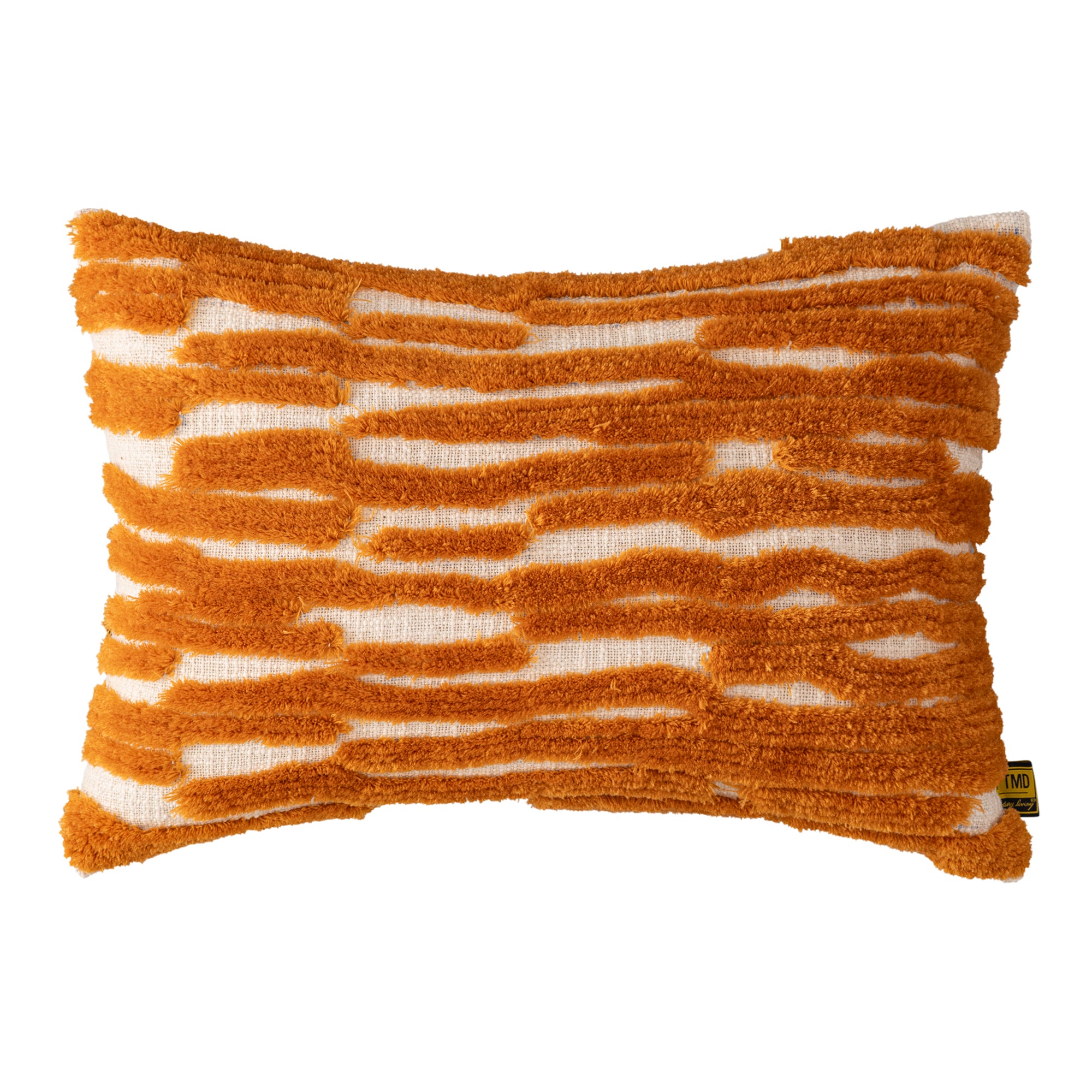 Genica Orange rectangle cotton embroidery cushion — vue 2 | Häus