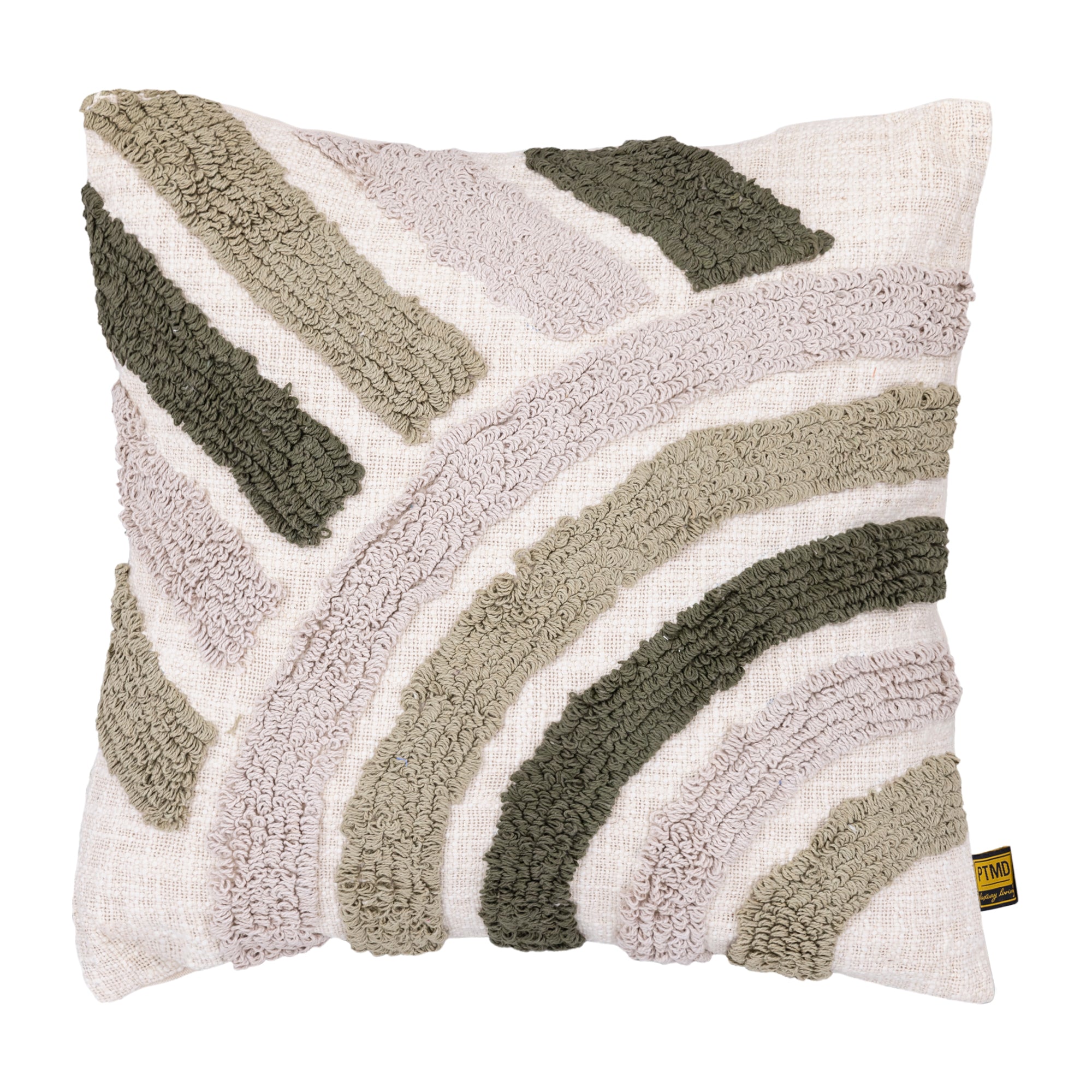 Ansen Dark Green square cotton embroidery cushion — vue 2 | Häus