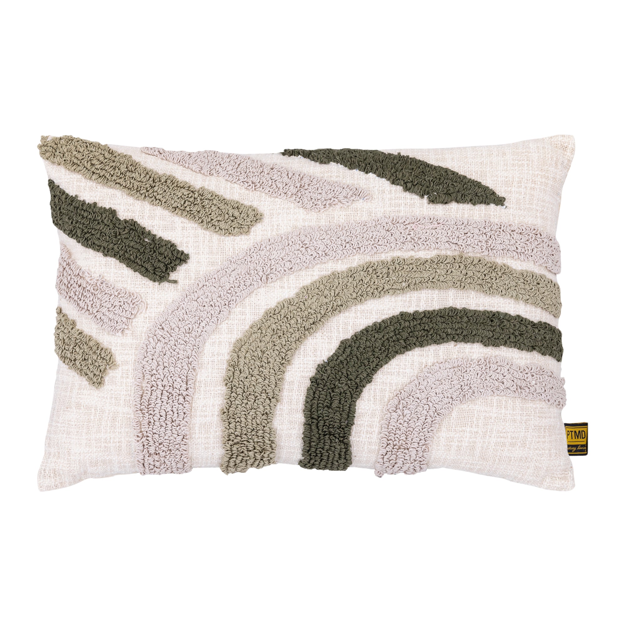 Ansen Dark Green rect cotton embroidery cushion — vue 2 | Häus