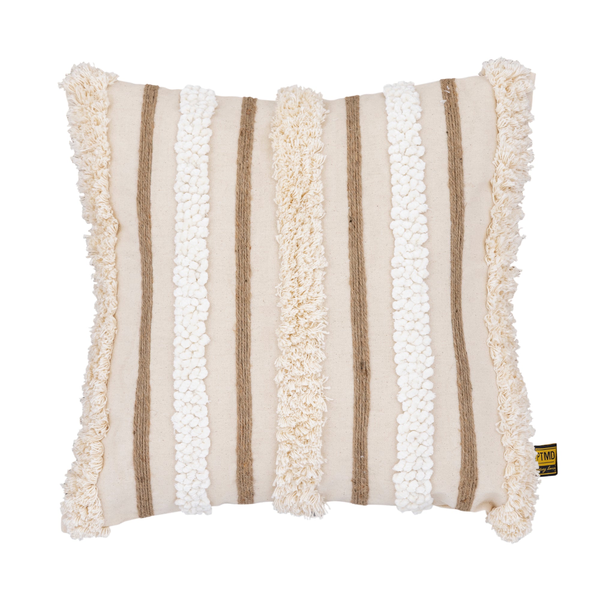 Rashel Cream square cotton embroidery cushion — vue 2 | Häus