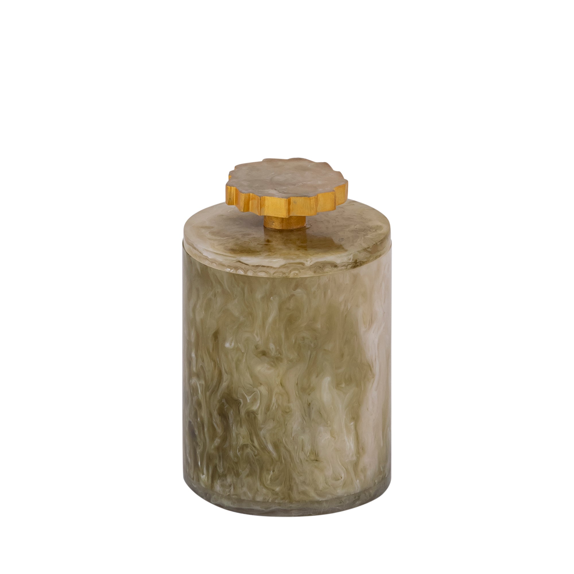 Cayley Green poly round storage box w lid L