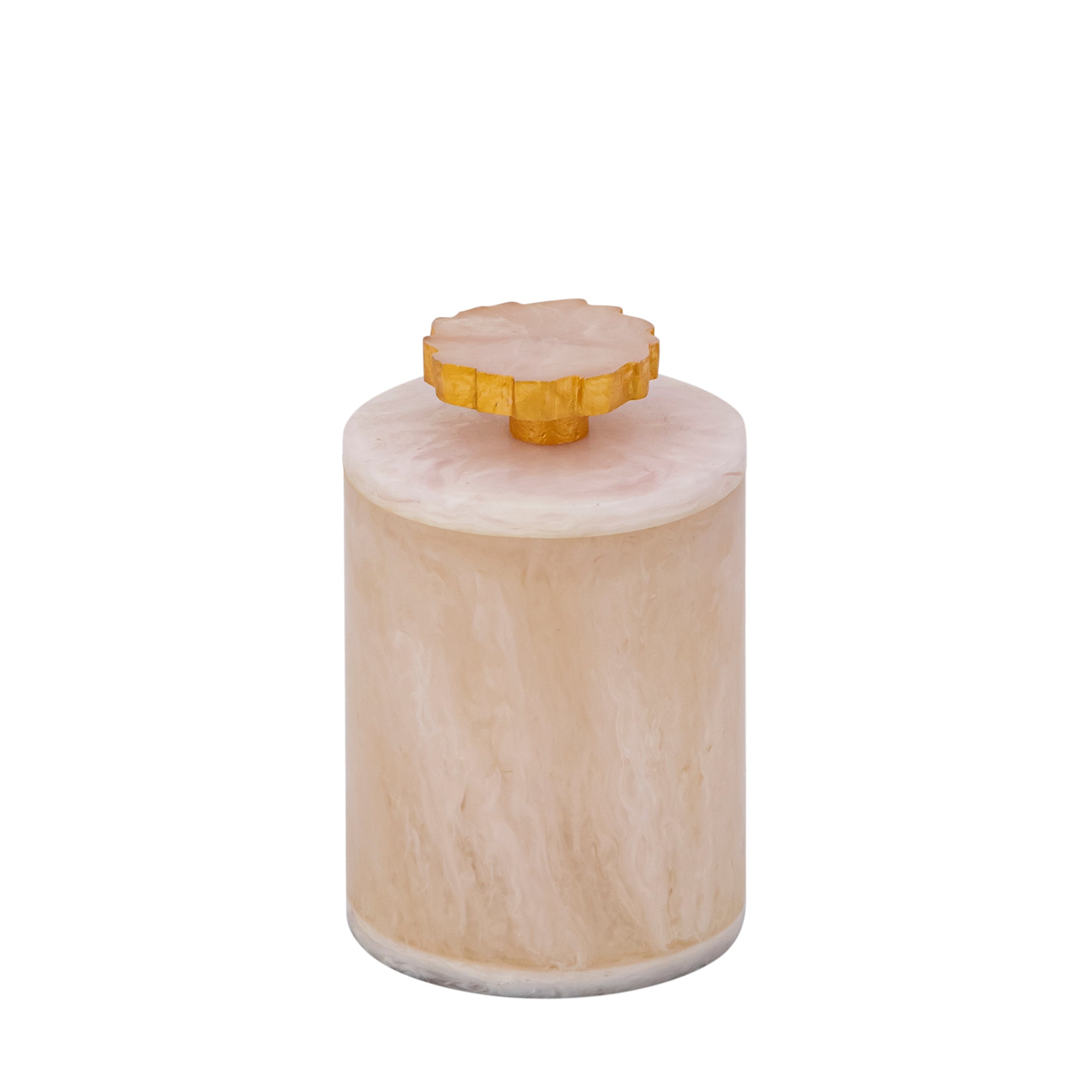 Cayley White poly round storage box w lid L