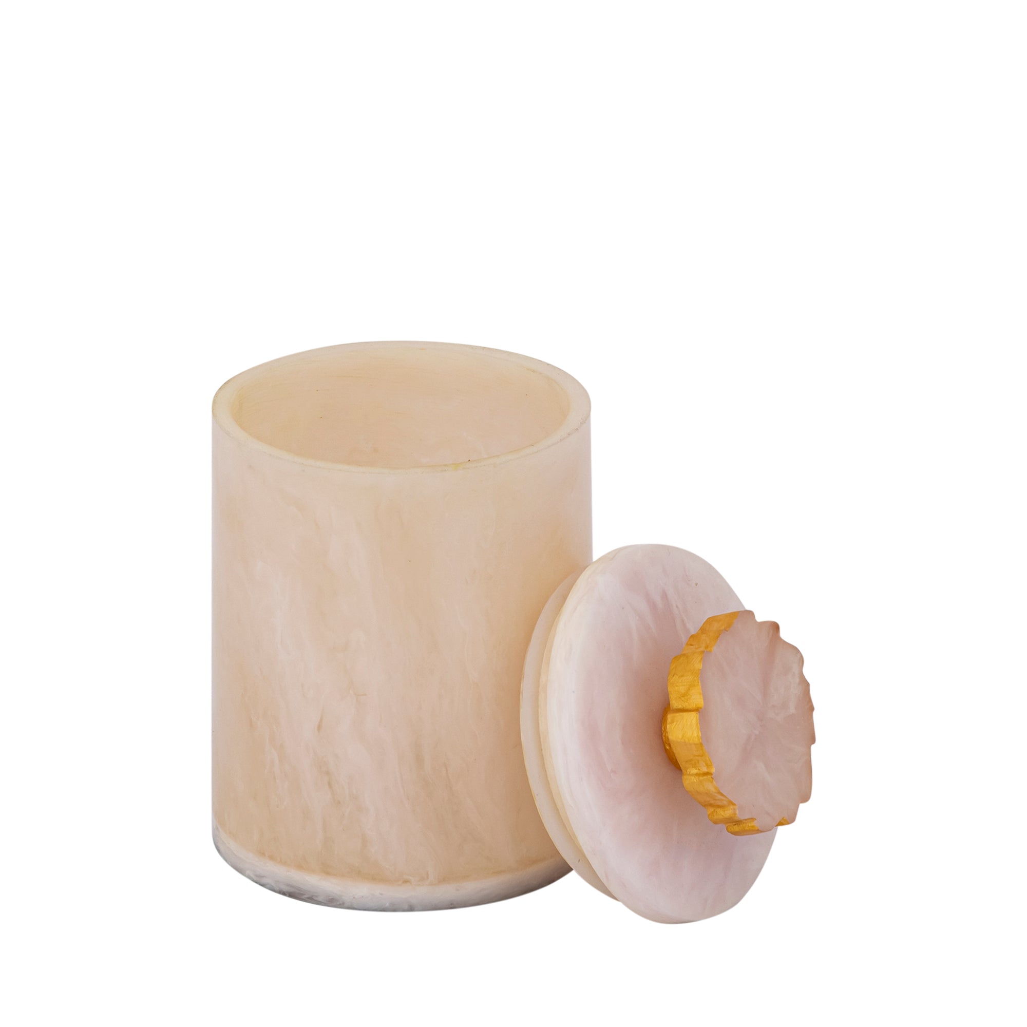 Cayley White poly round storage box w lid L
