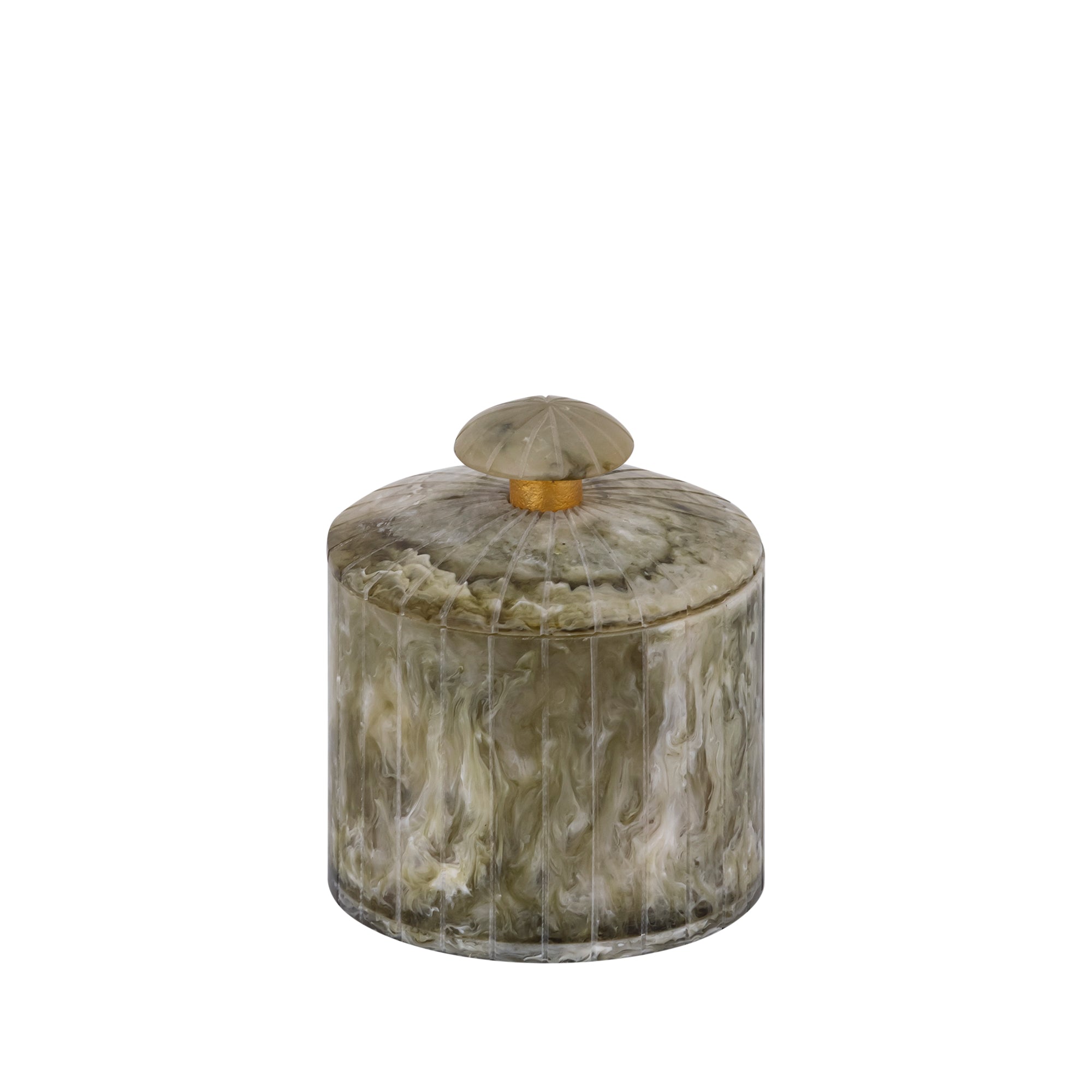 Cayley Green poly round storage box w lid S
