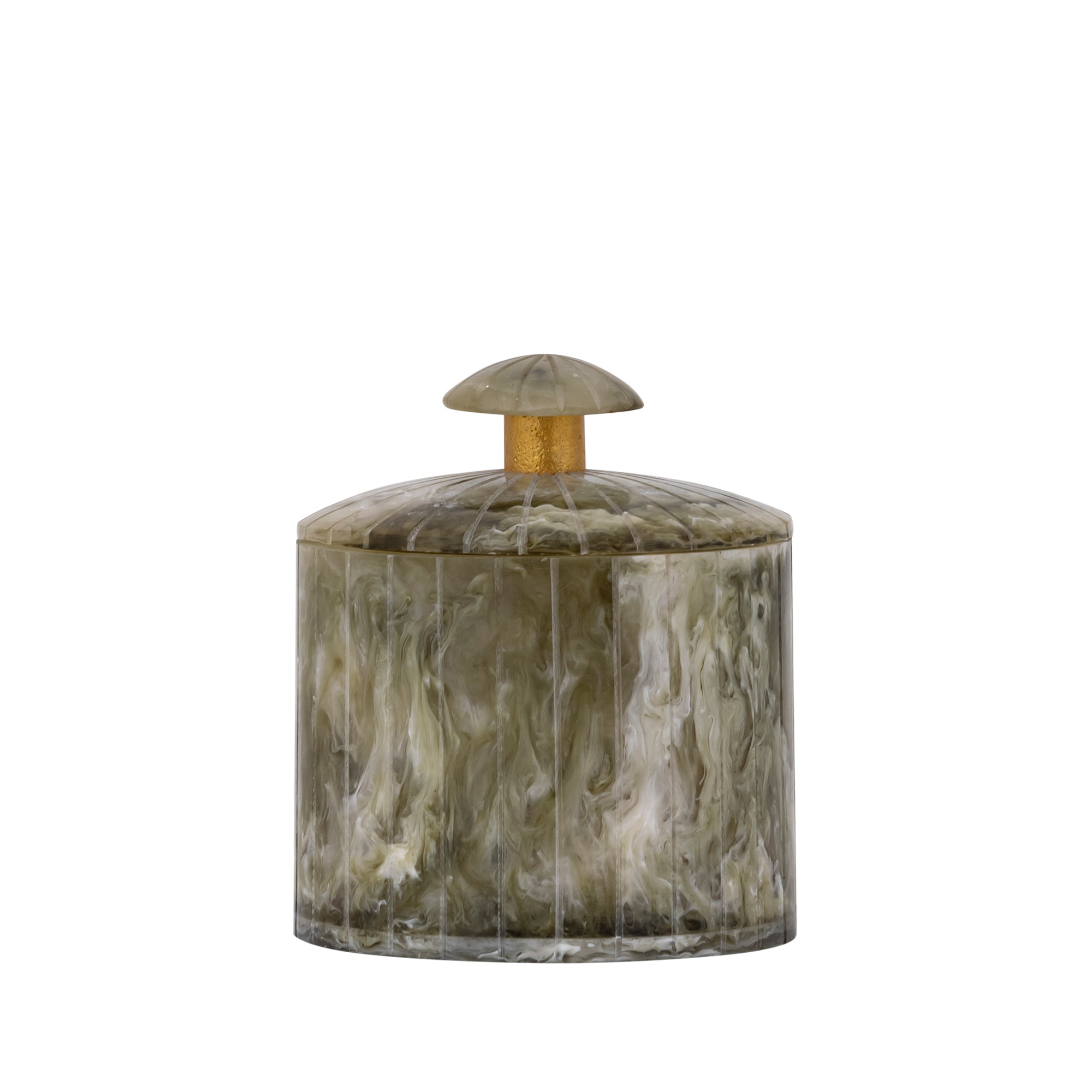Cayley Green poly round storage box w lid S