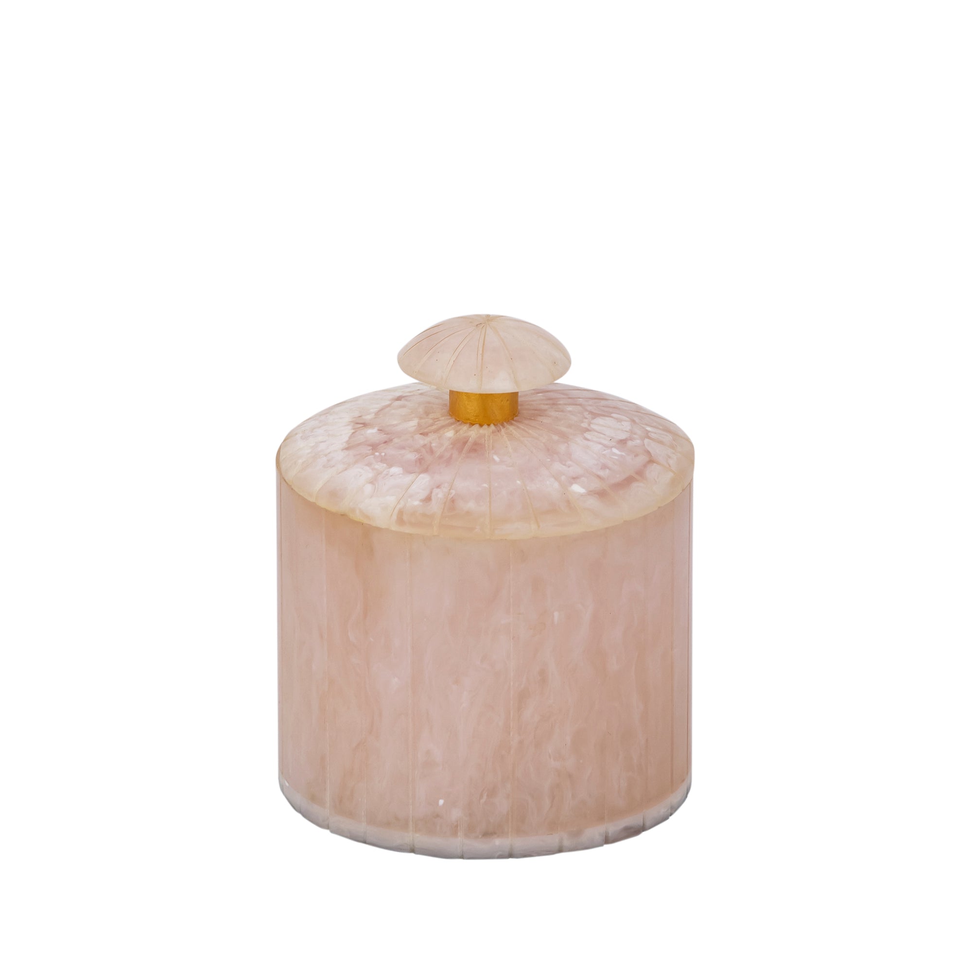 Cayley White poly round storage box w lid S