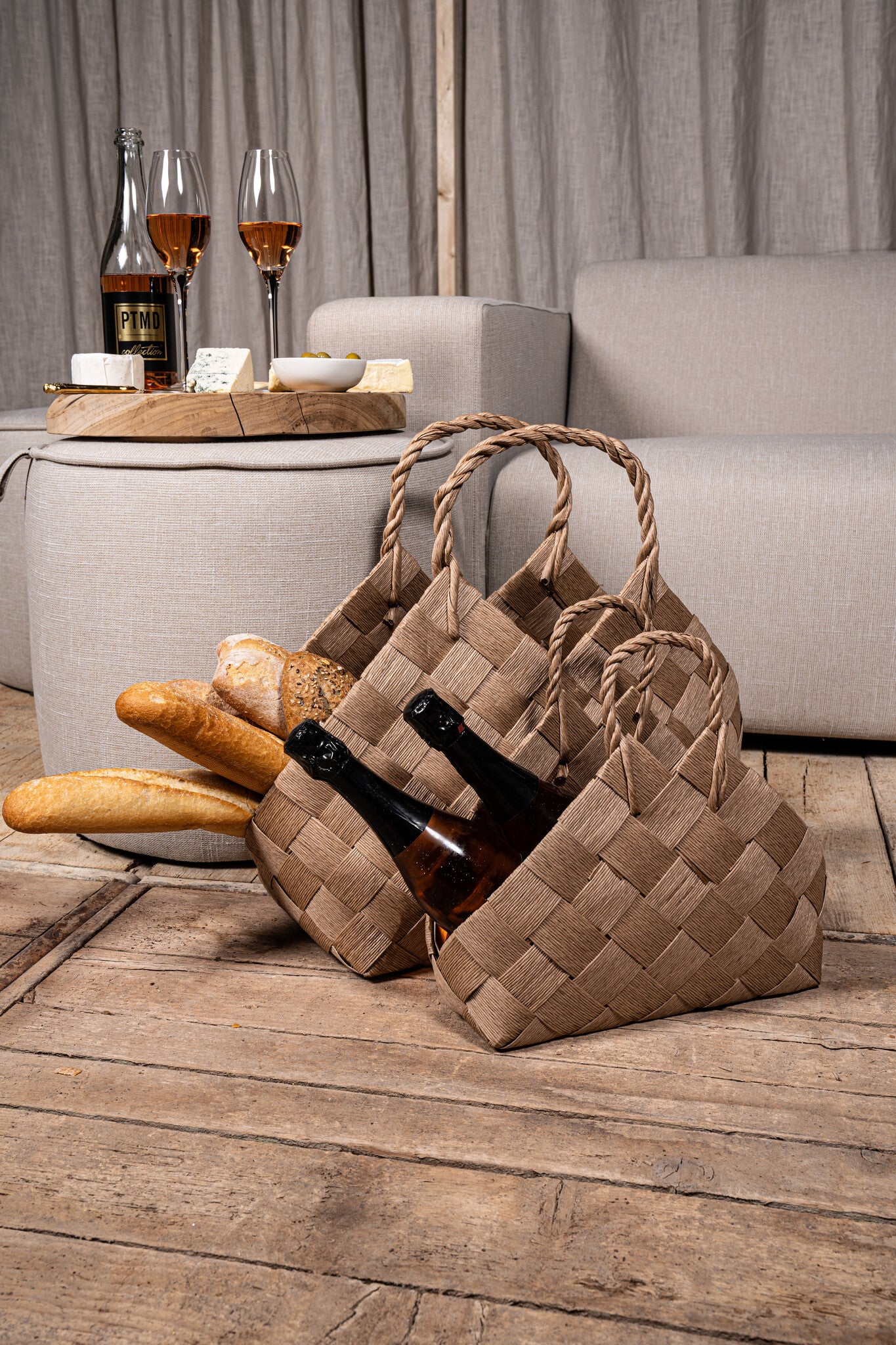 Clarke Natural triangle woven paper basket SV4