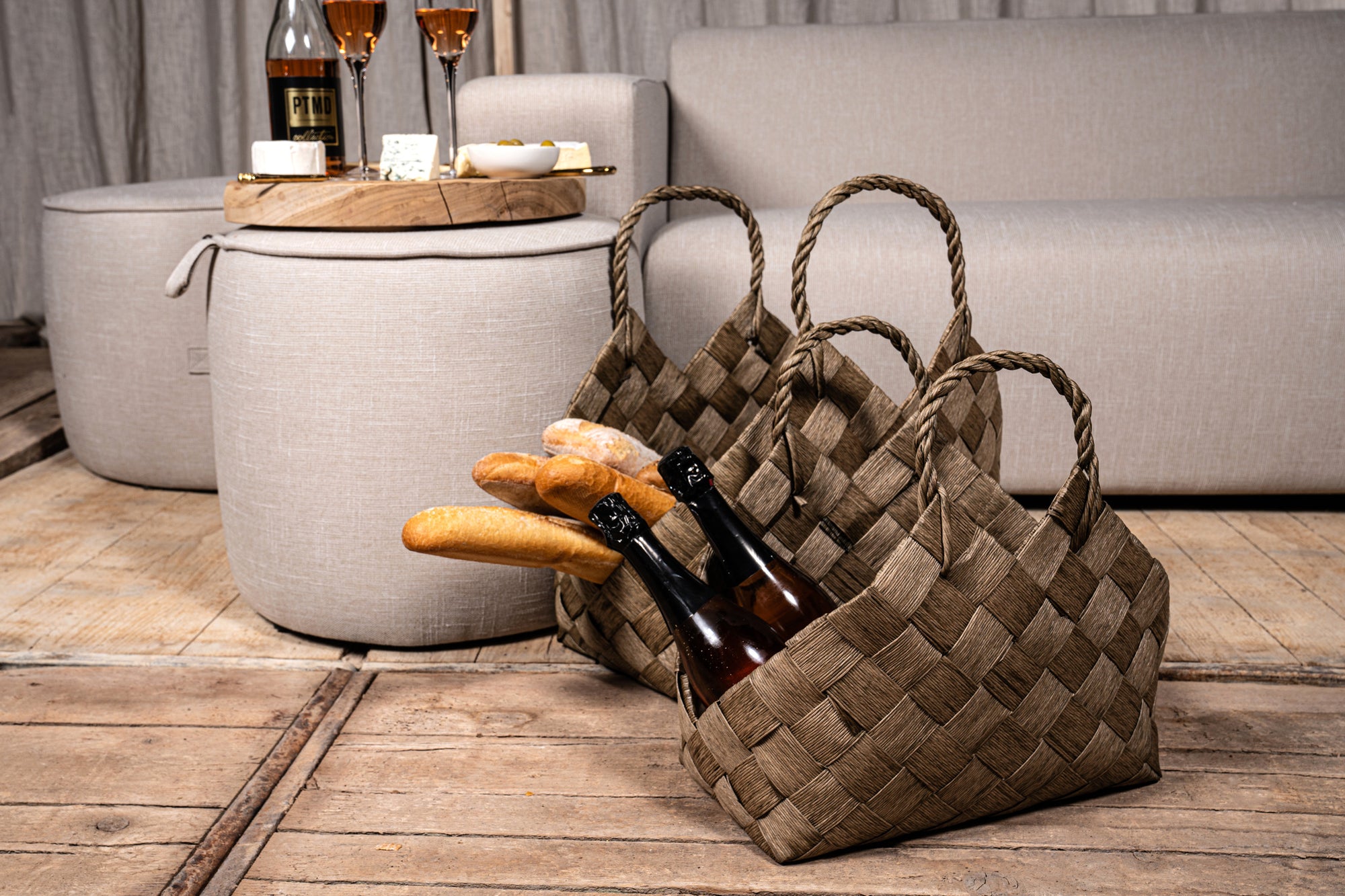 Clarke Green triangle woven paper basket SV4