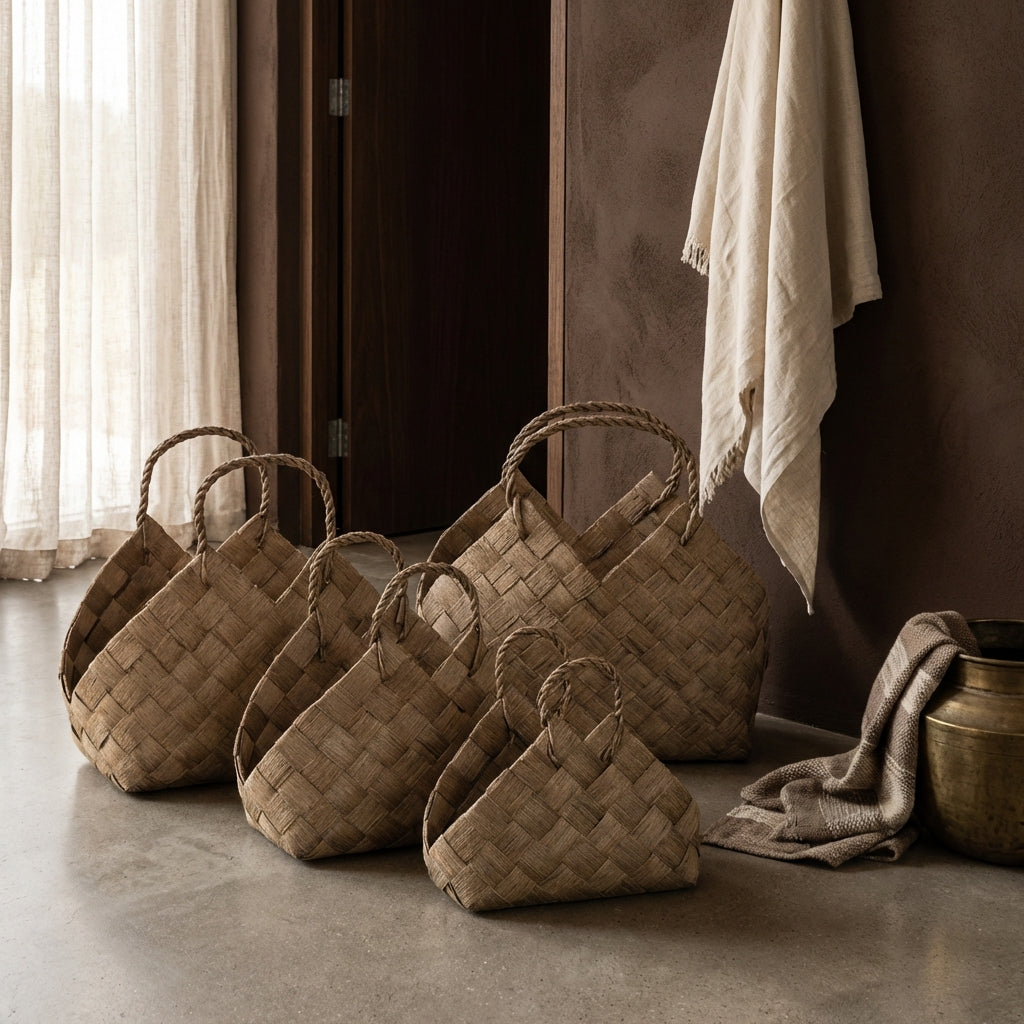 Clarke Green triangle woven paper basket SV4