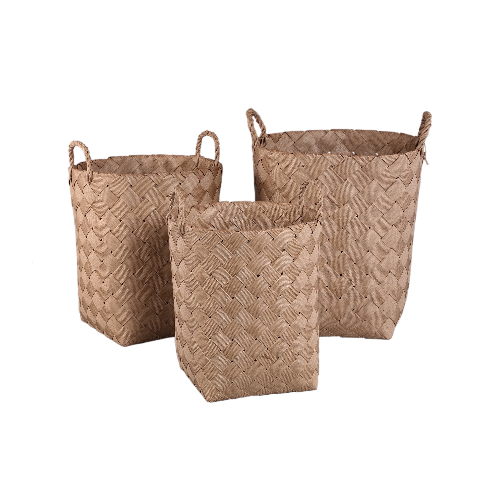 Clarke Natural round woven paper basket handle SV3