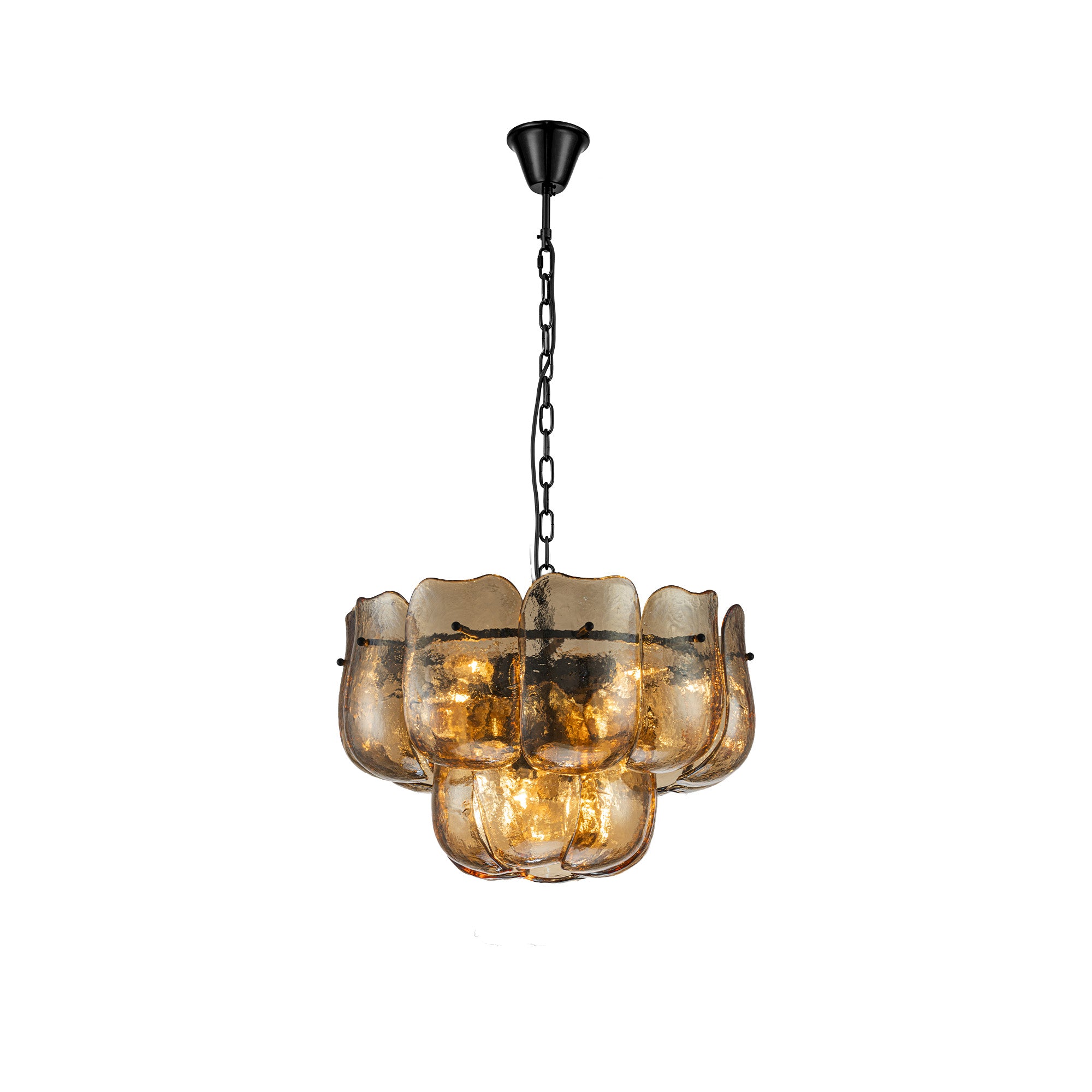 Vila Lustres en verre — Hanging Lamp Round - Ambre