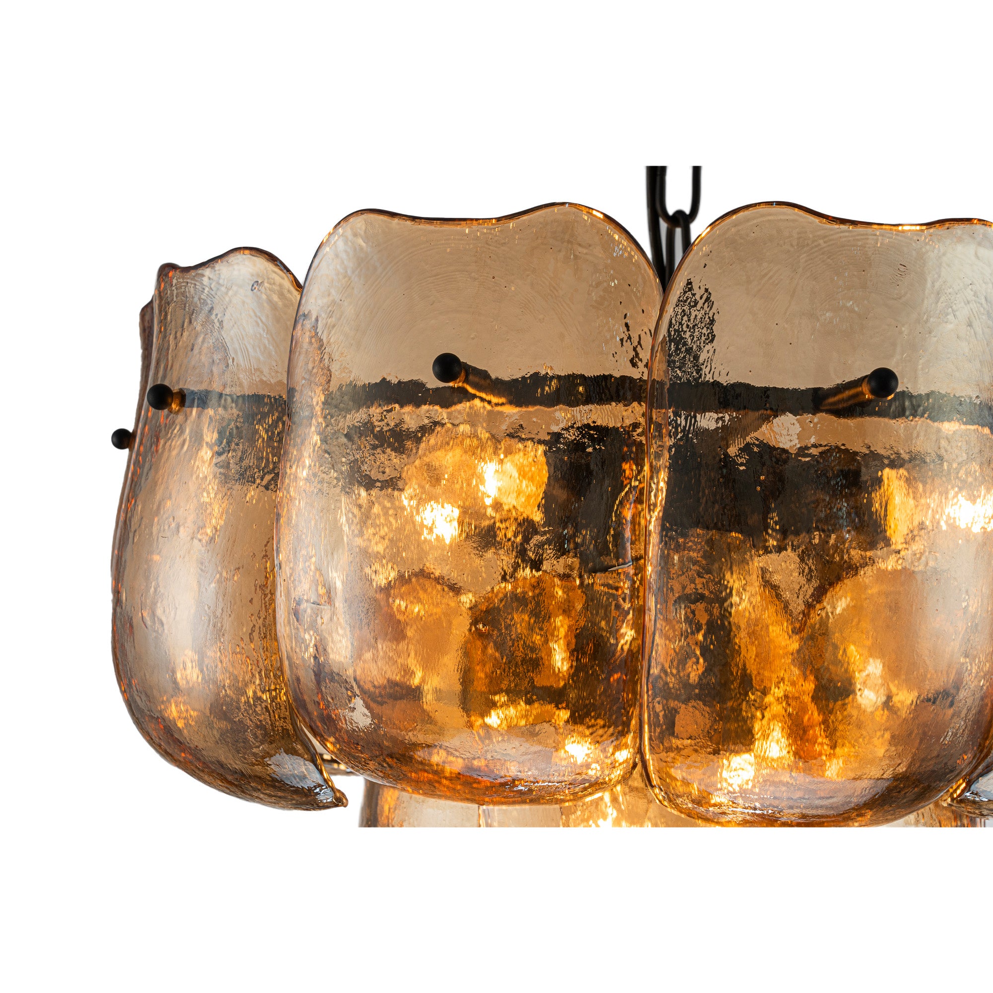 Vila Lustres en verre — Hanging Lamp Round - Ambre