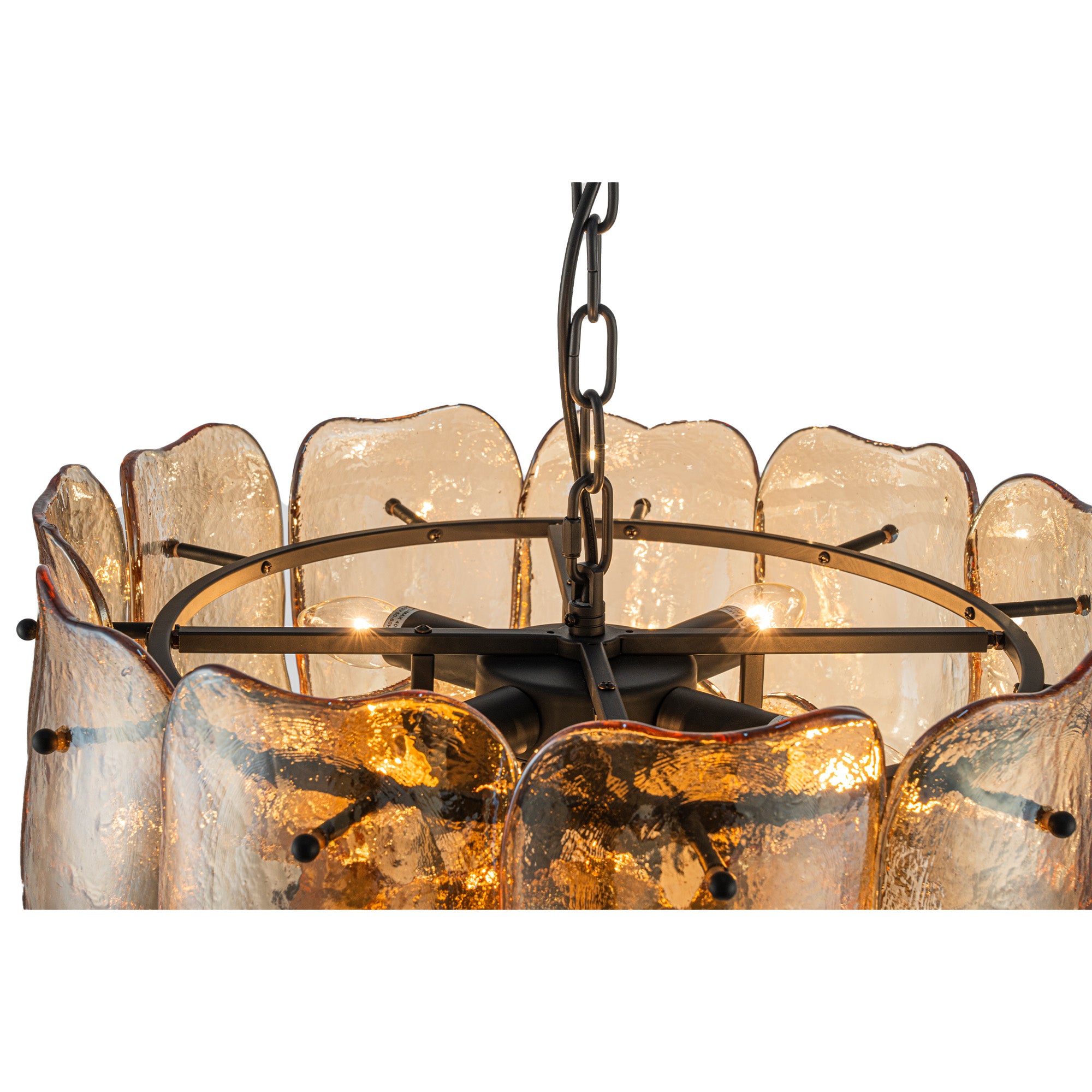 Vila Lustres en verre — Hanging Lamp Round - Ambre