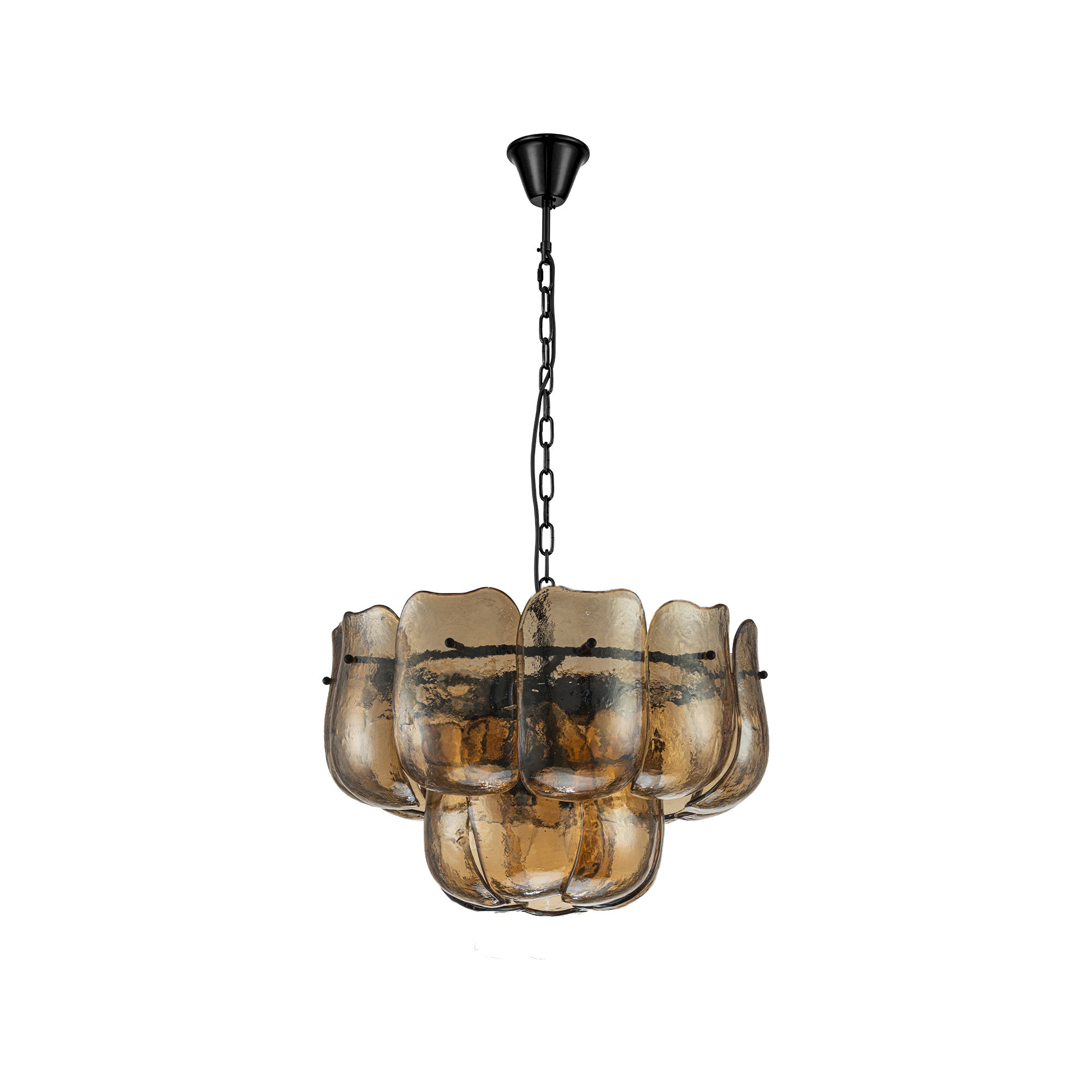 Vila Lustres en verre — Hanging Lamp Round - Ambre