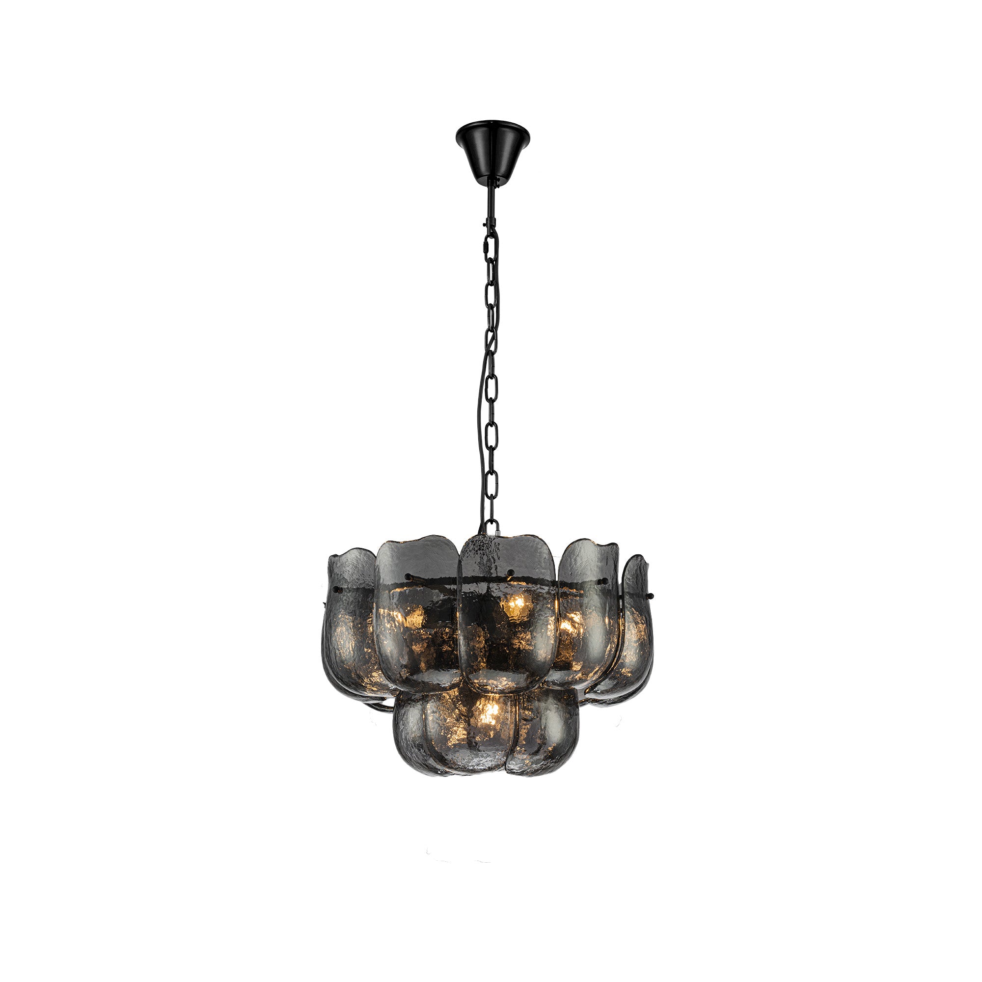 Vila Lustres en verre — Gunmetal Hanging Lamp Round - Gris