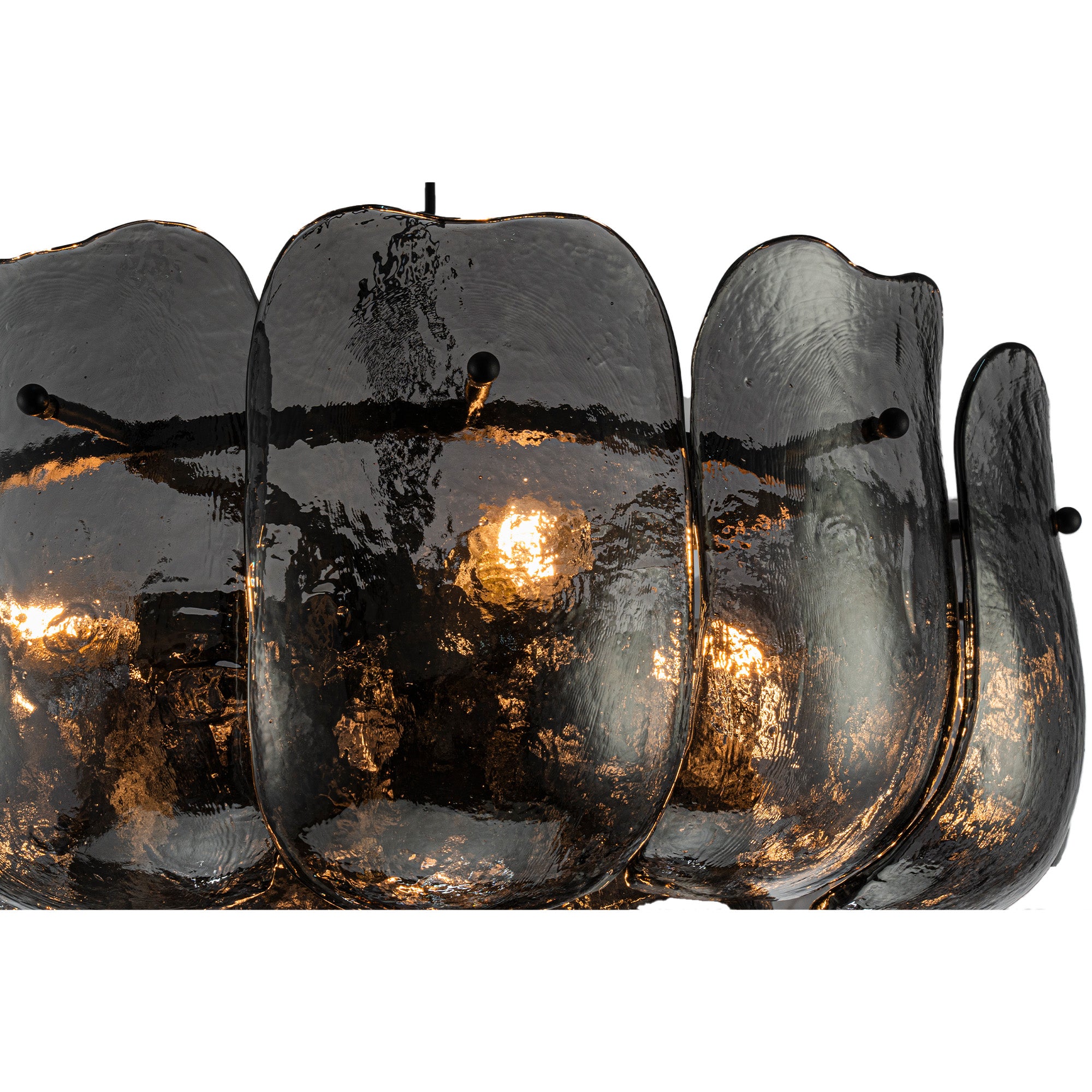 Vila Lustres en verre — Gunmetal Hanging Lamp Round - Gris