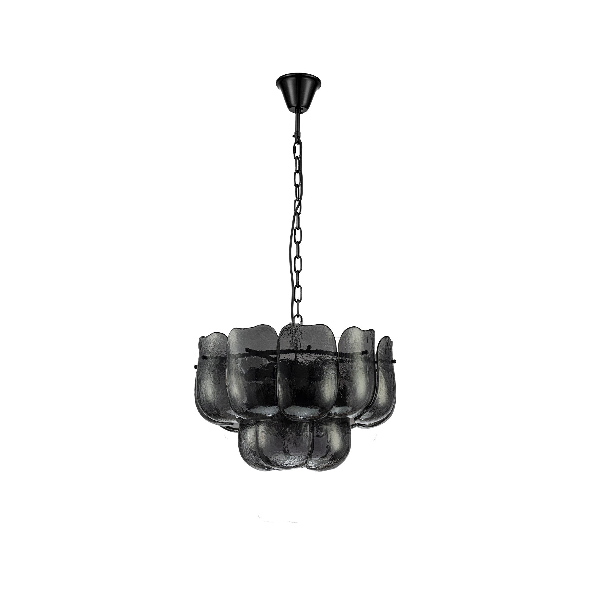 Vila Lustres en verre — Gunmetal Hanging Lamp Round - Gris