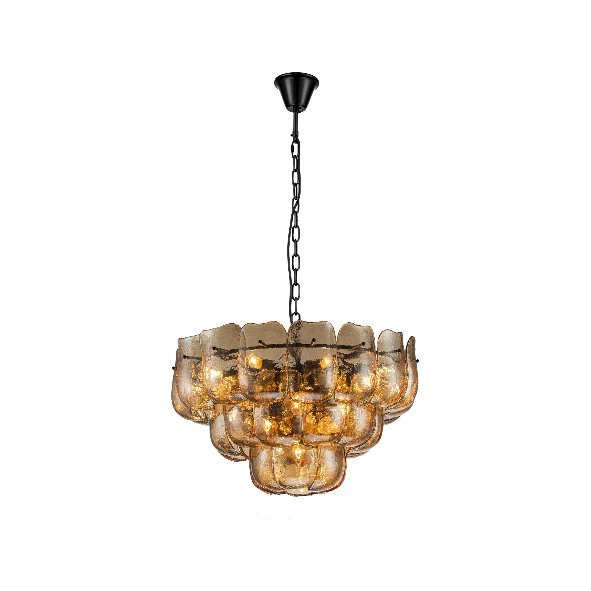 Vila Lustres en verre — Hanging Lamp Round - Ambre