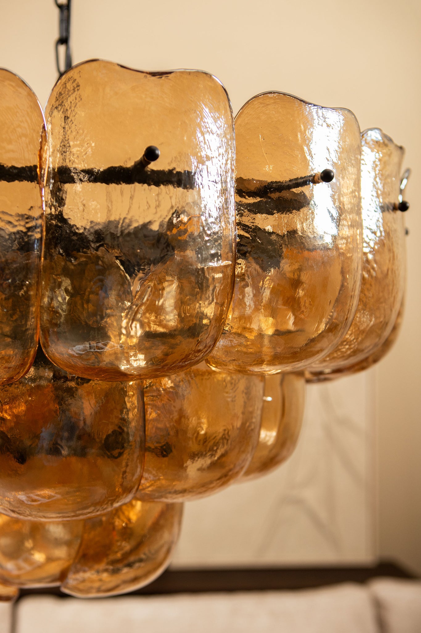 Vila Lustres en verre — Hanging Lamp Round - Ambre