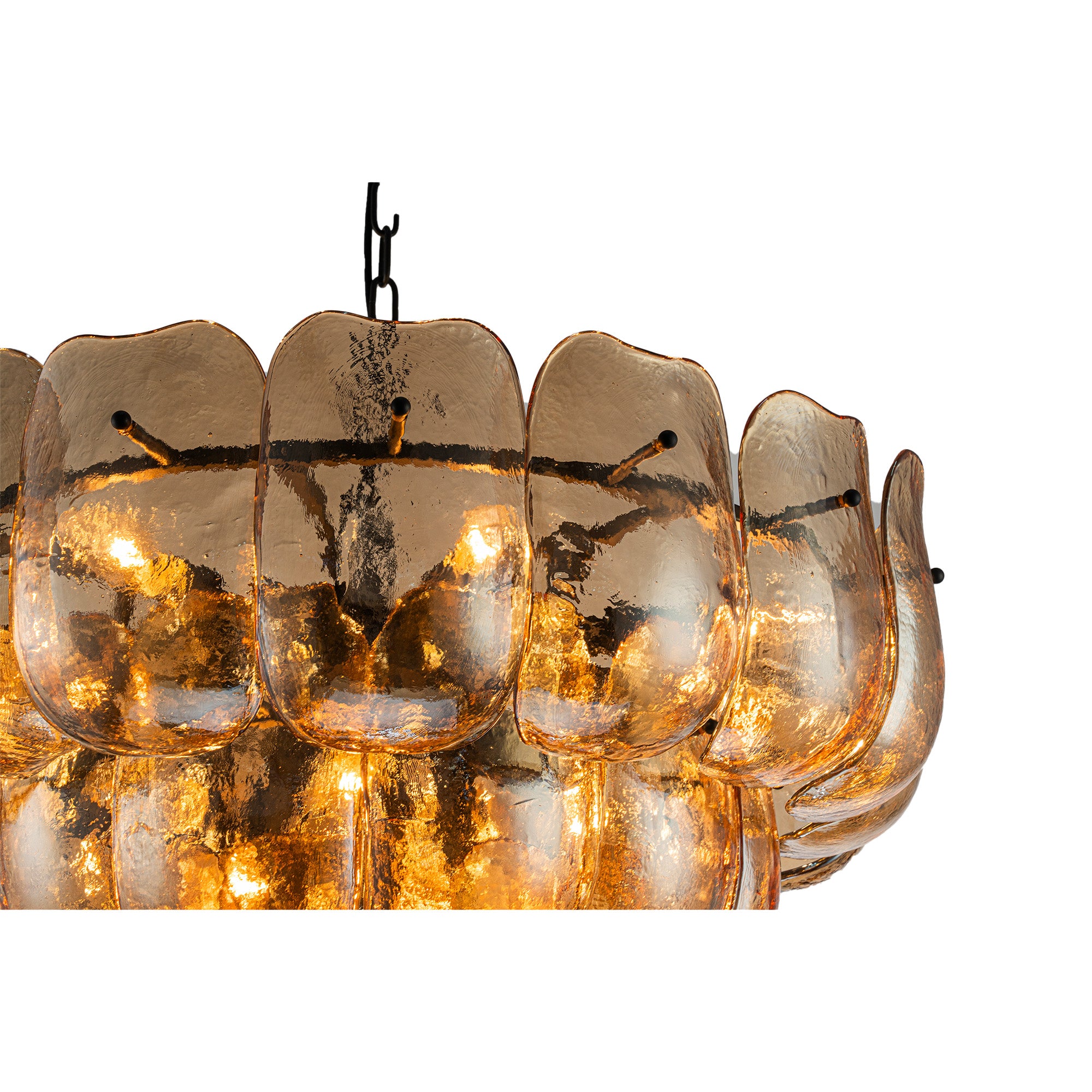 Vila Lustres en verre — Hanging Lamp Round - Ambre