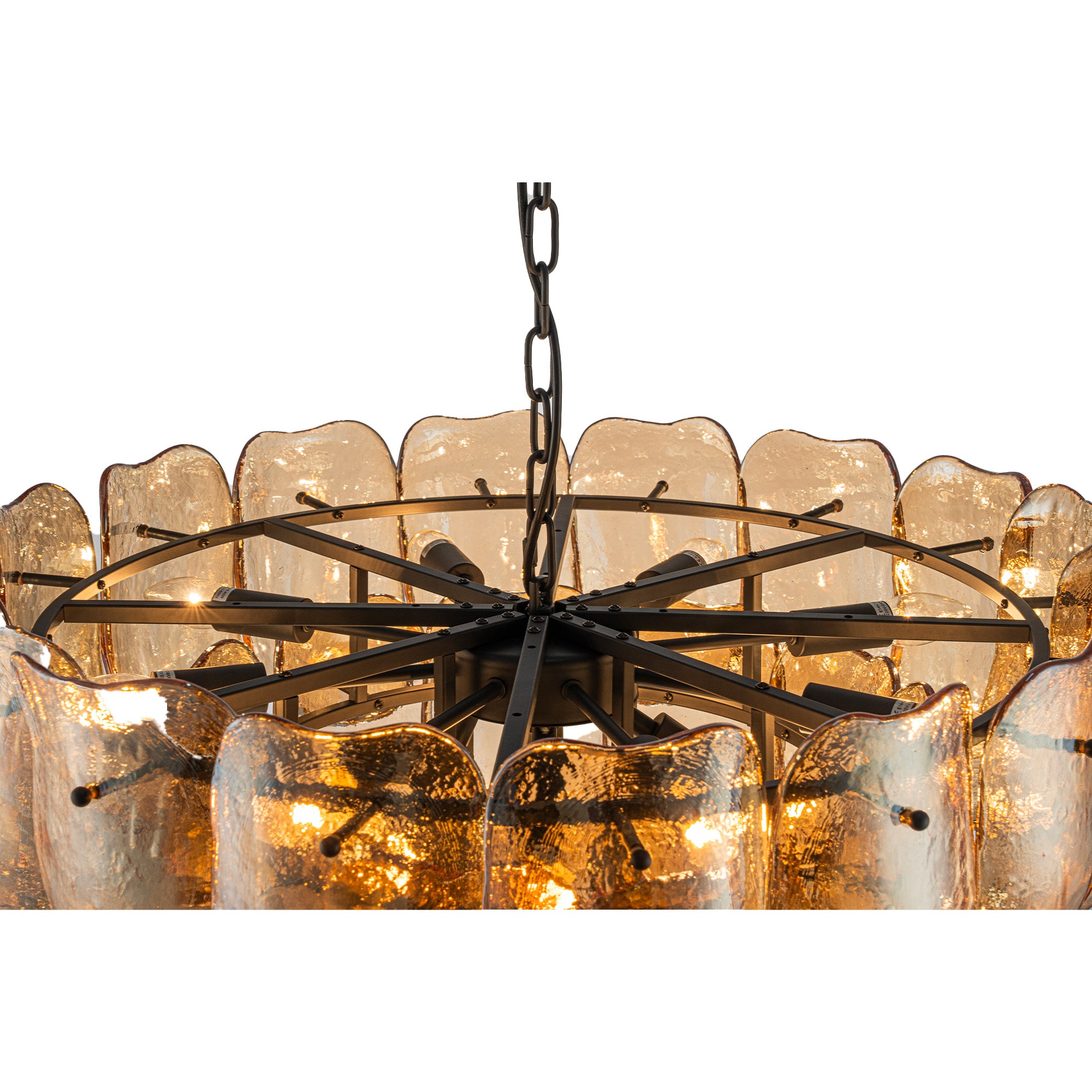 Vila Lustres en verre — Hanging Lamp Round - Ambre