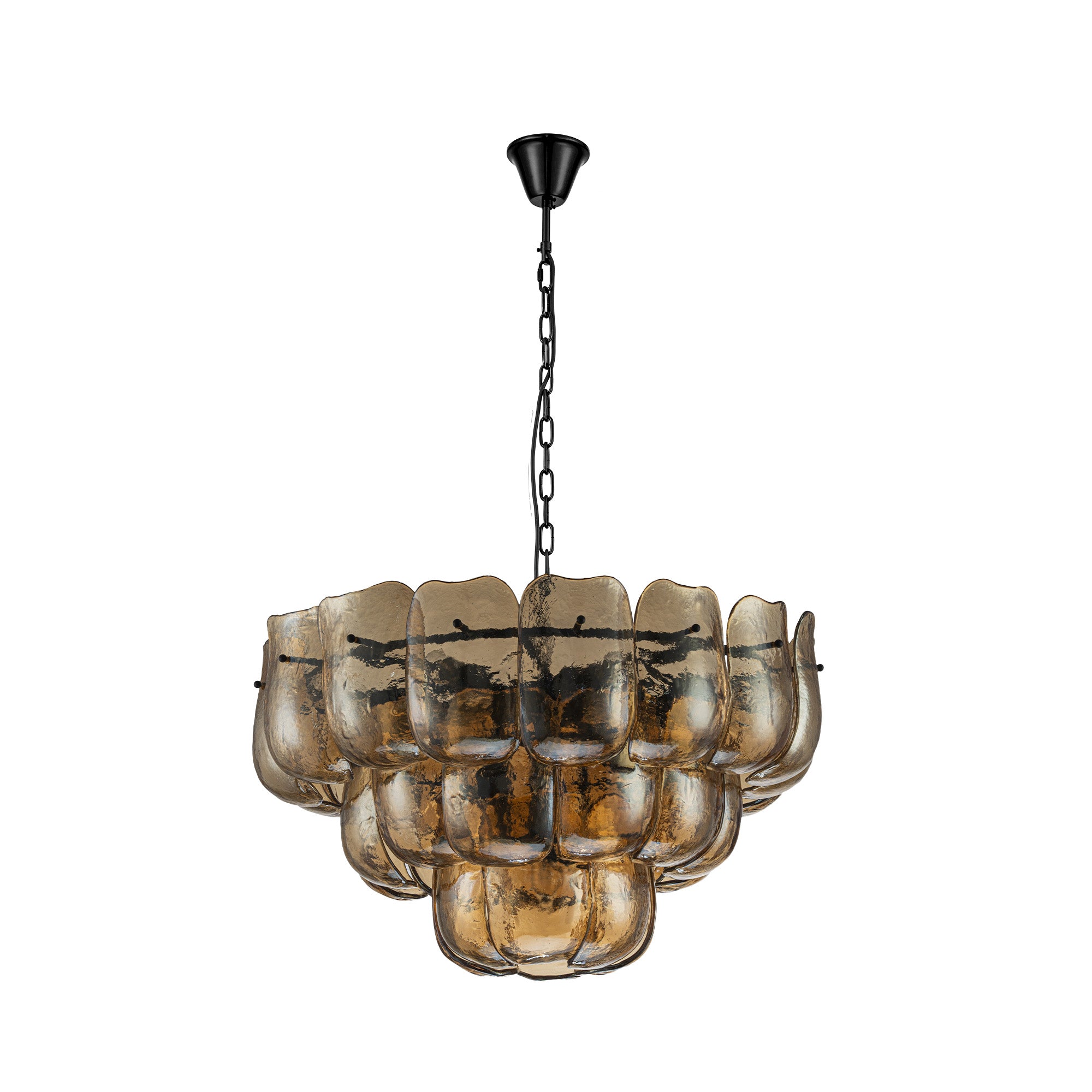 Vila Lustres en verre — Hanging Lamp Round - Ambre