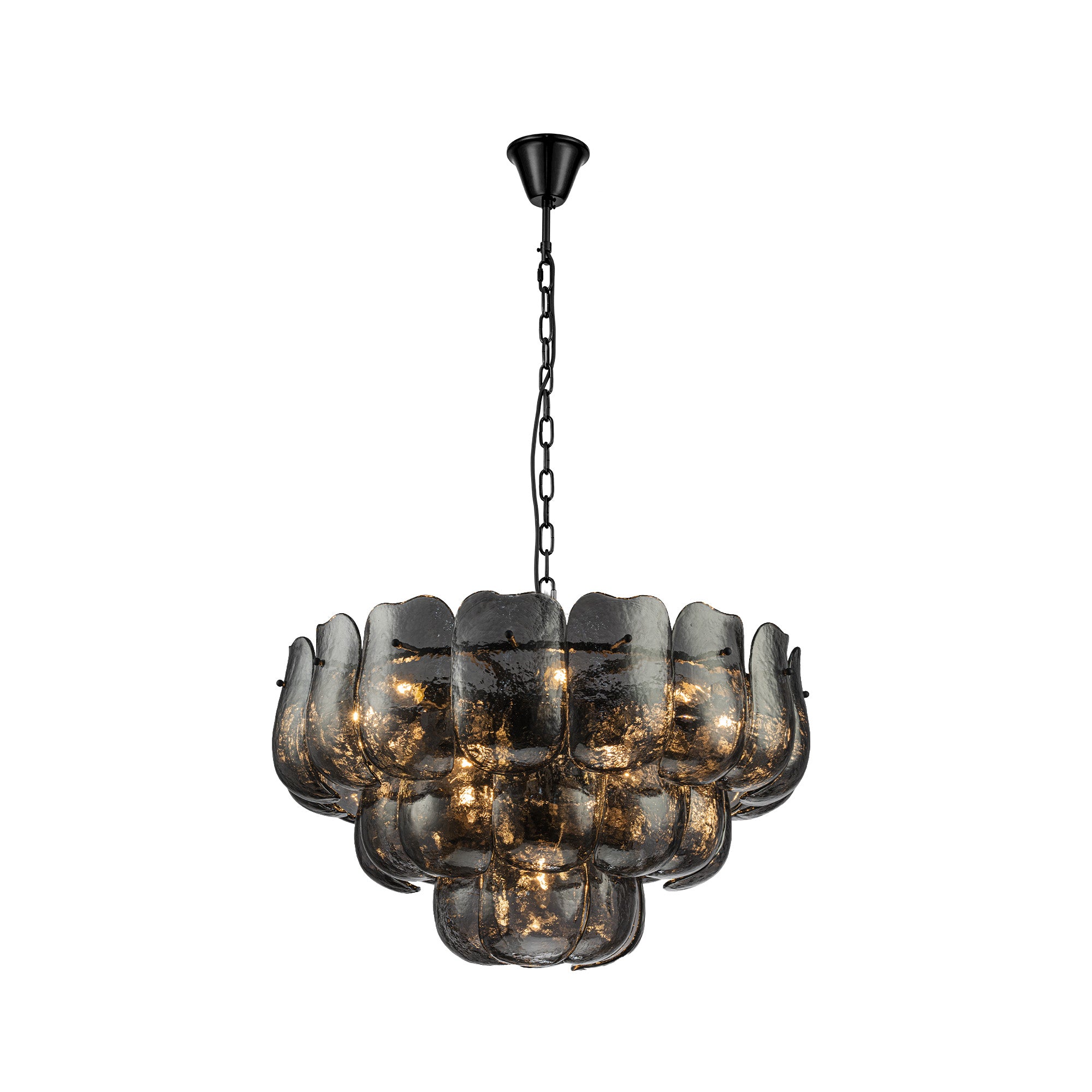 Vila Lustres en verre — Gunmetal Hanging Lamp Round - Gris