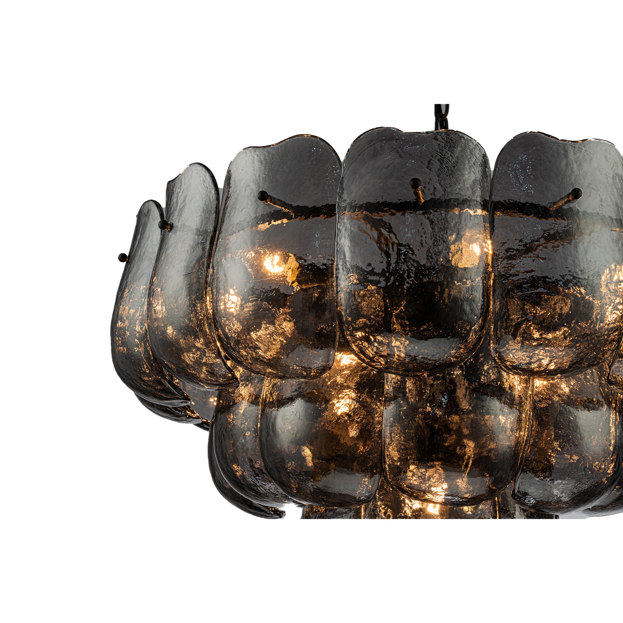 Vila Lustres en verre — Gunmetal Hanging Lamp Round - Gris