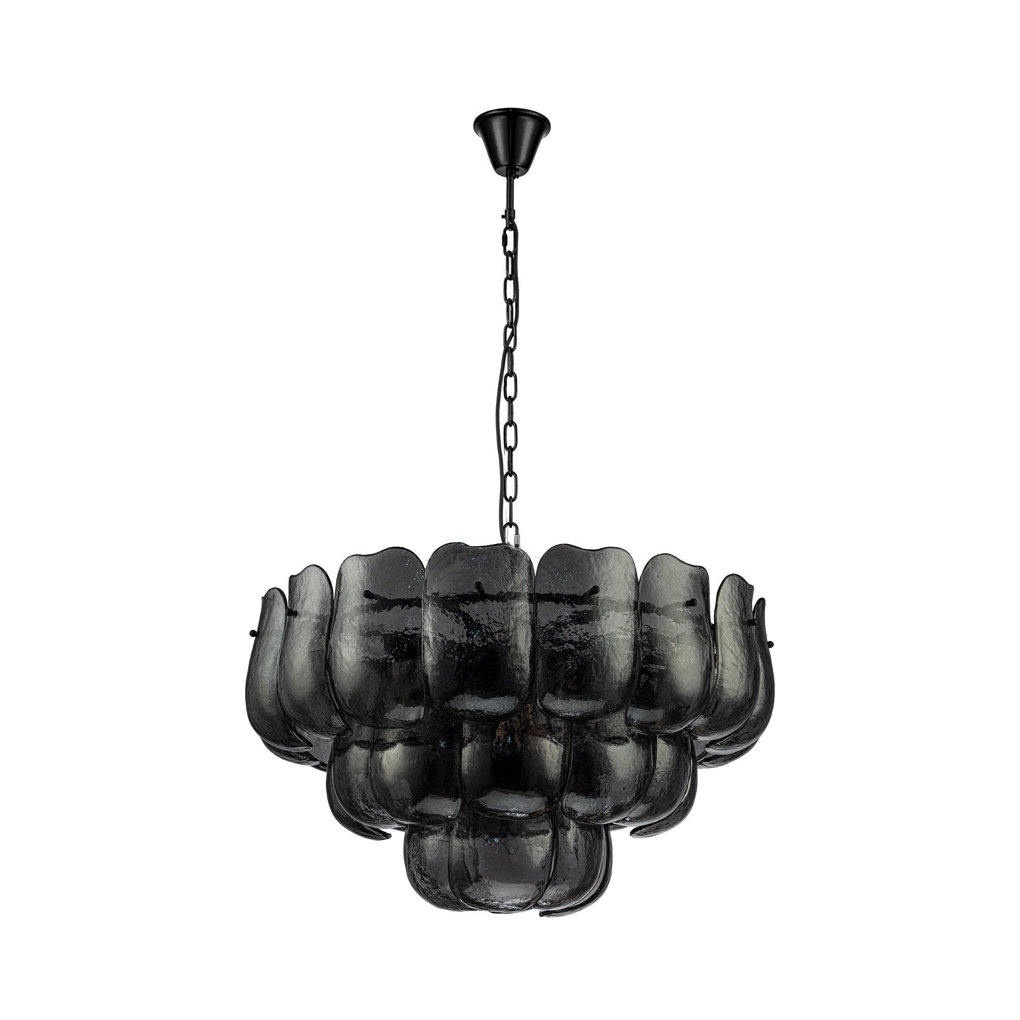 Vila Lustres en verre — Gunmetal Hanging Lamp Round - Gris