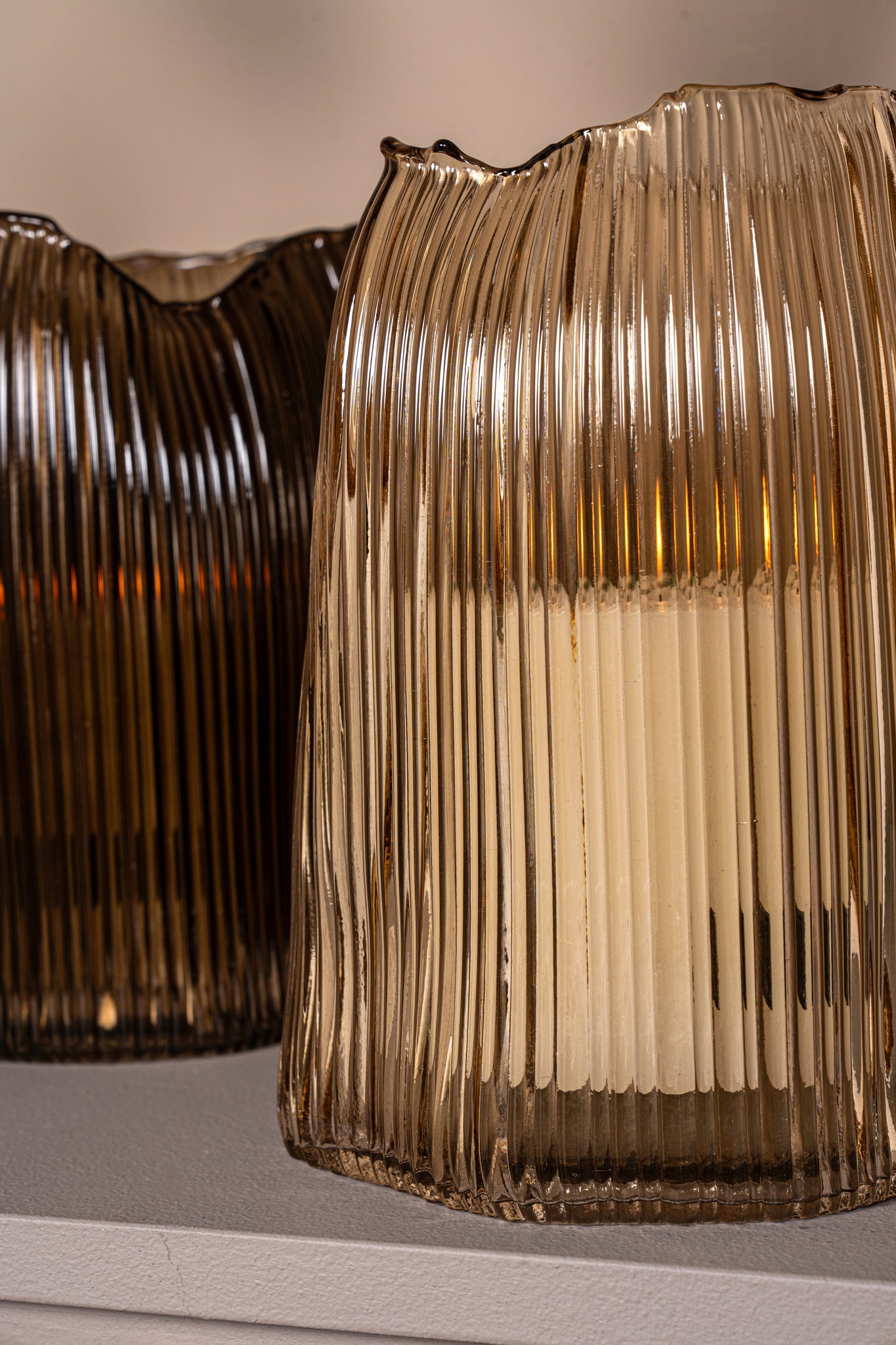 Dewin Bougeoirs en verre - Bronze