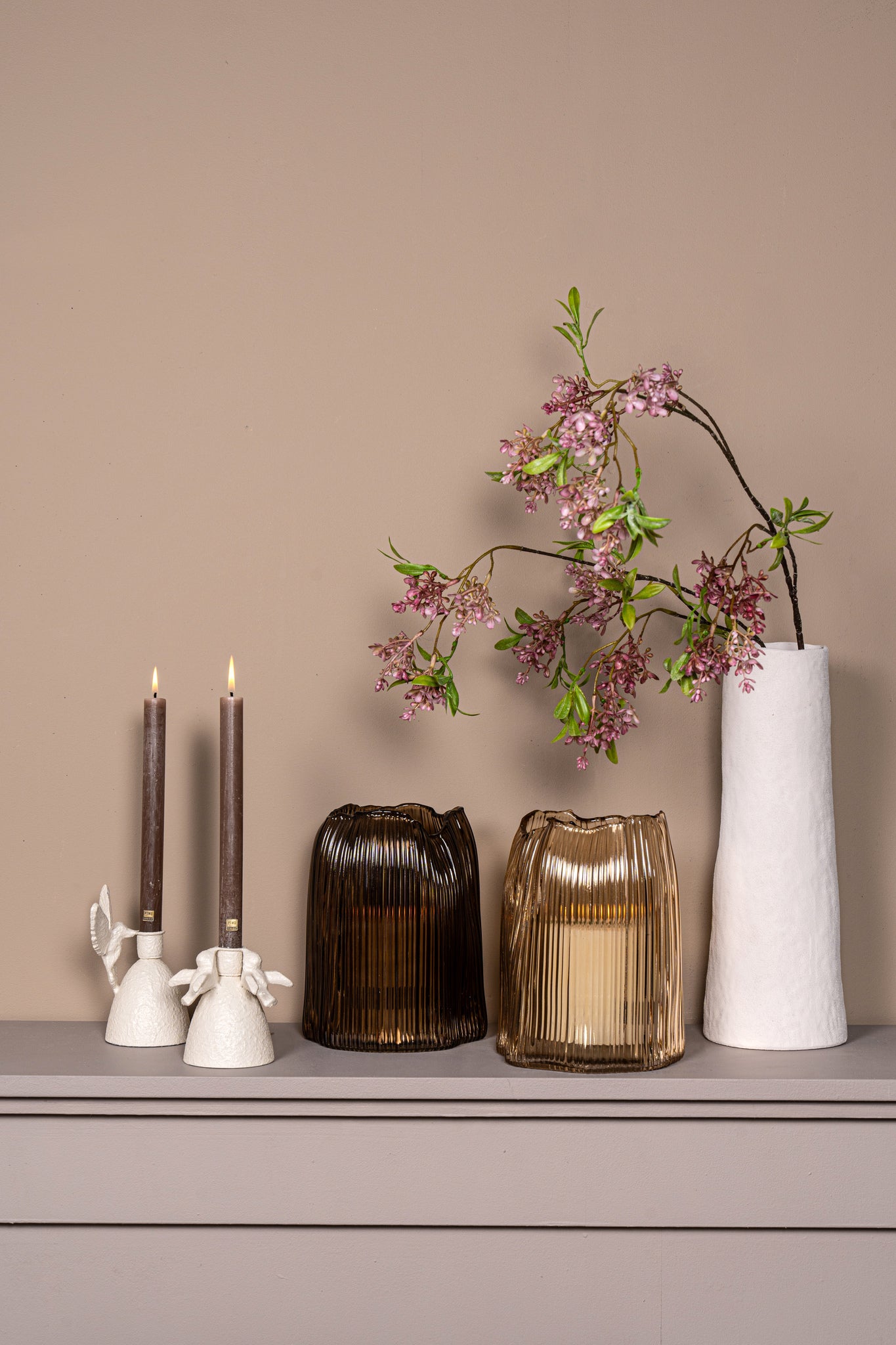 Dewin Bougeoirs en verre - Bronze